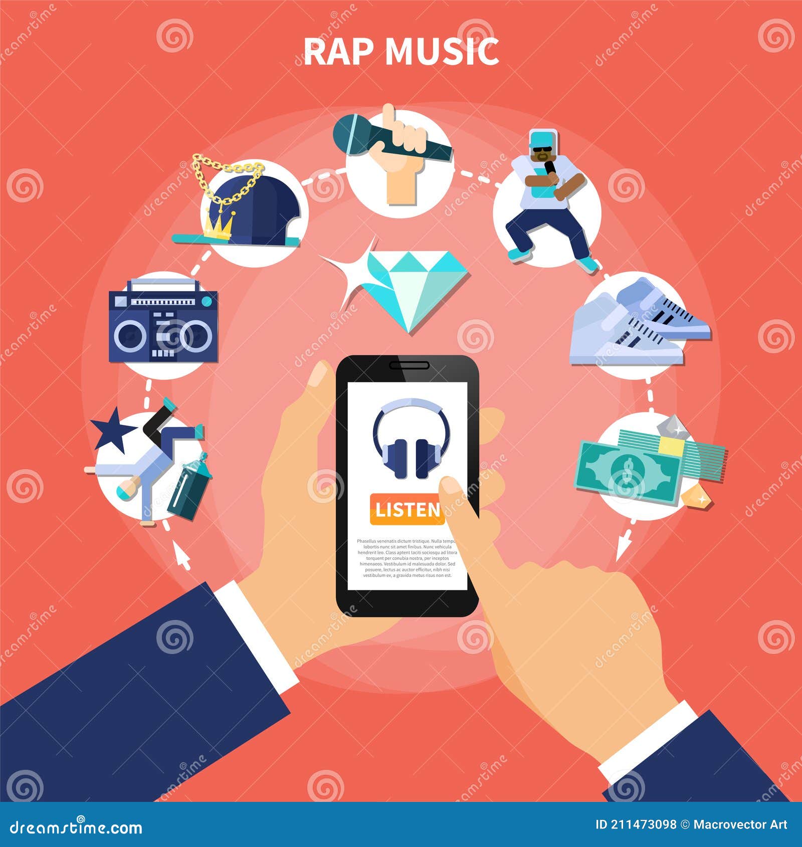 rap music listening flat composition