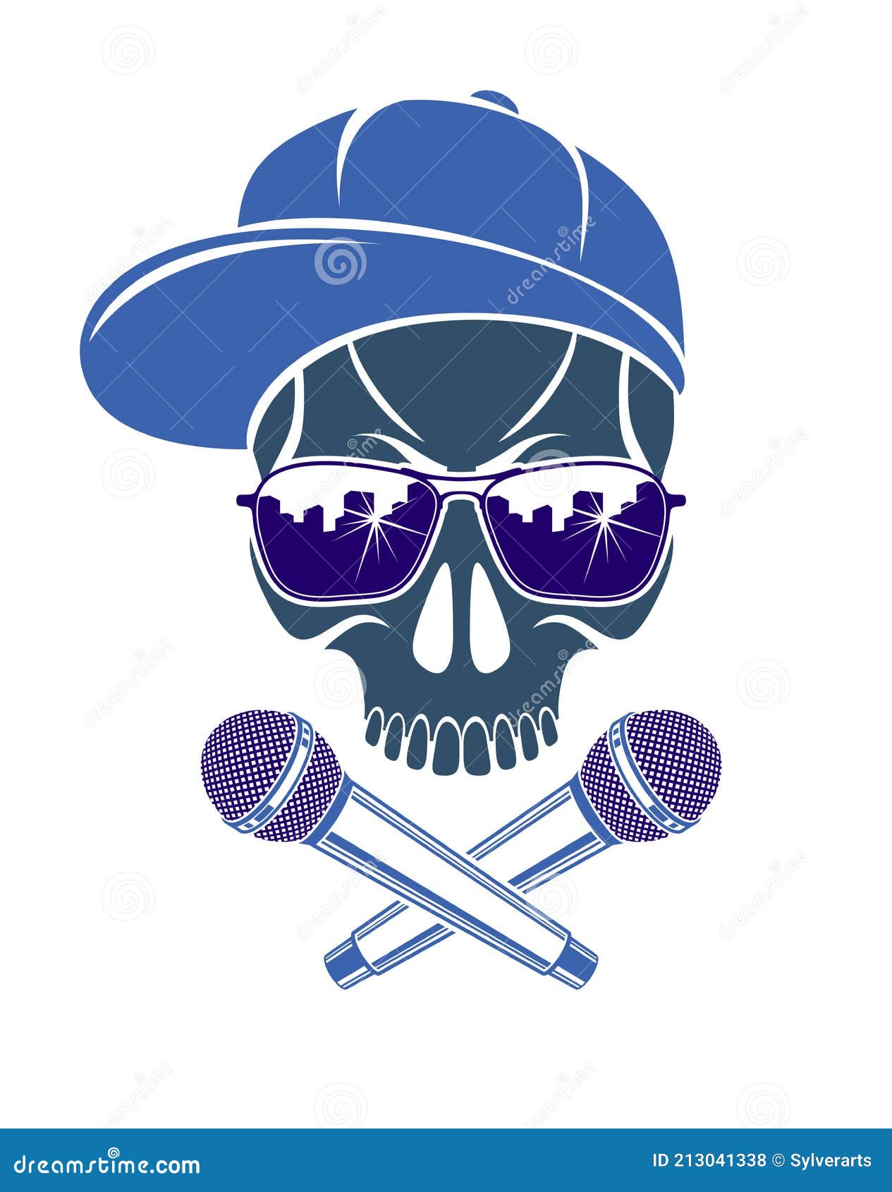 Rap music logo or emblem with microphone Vector Image