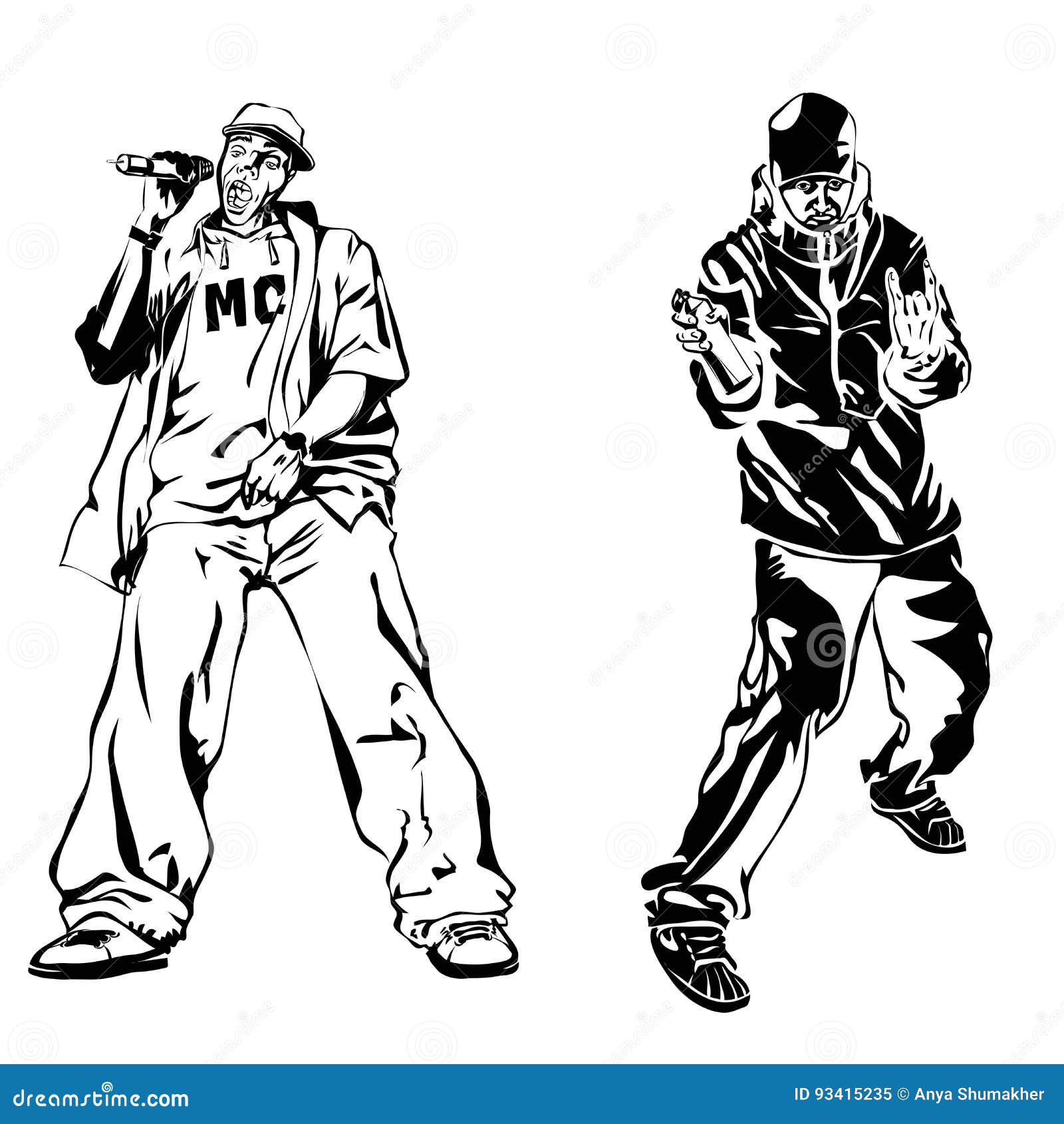 raper on white background. extreme theme modern print.  on white