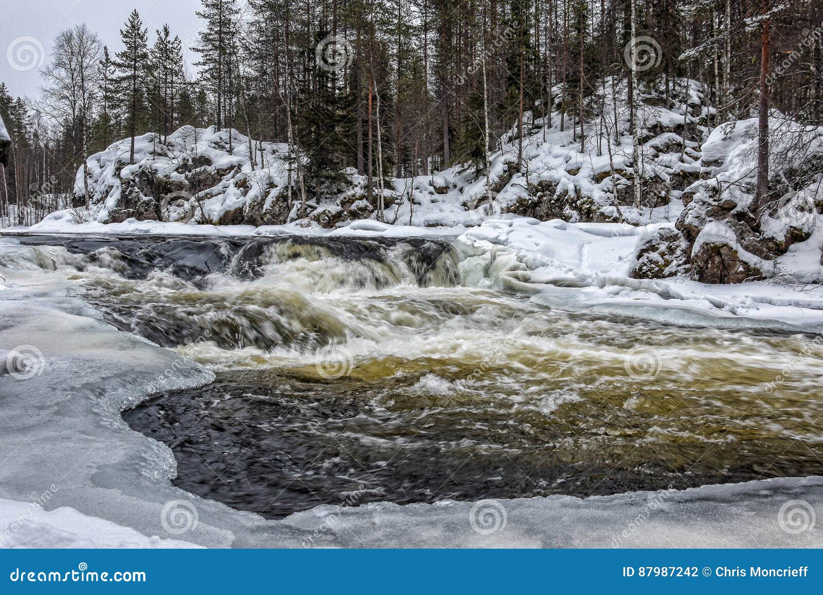 Rapide del fiume di Kitkajoki in Finlandia