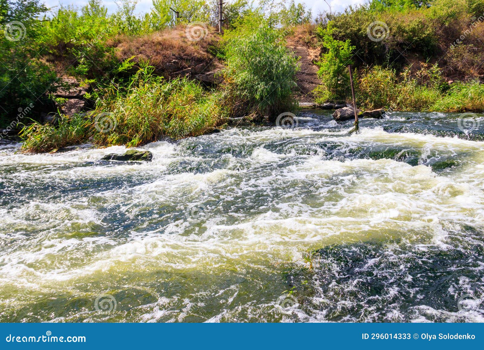 rapids on the inhulets river in kryvyi rih, ukraine