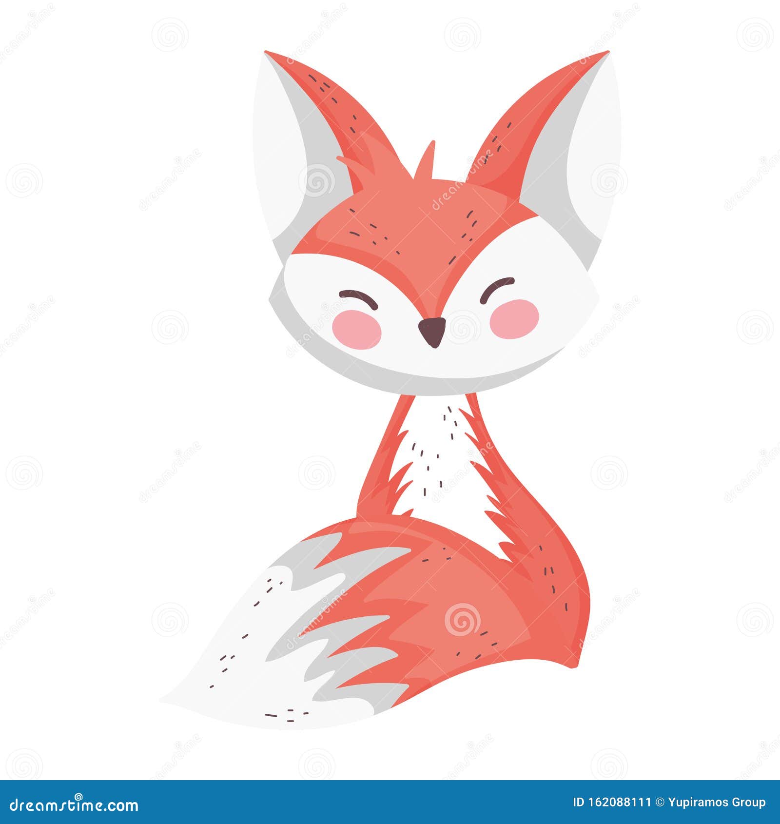 Raposa bonitinha sentado ilustração de ícone vetorial dos desenhos