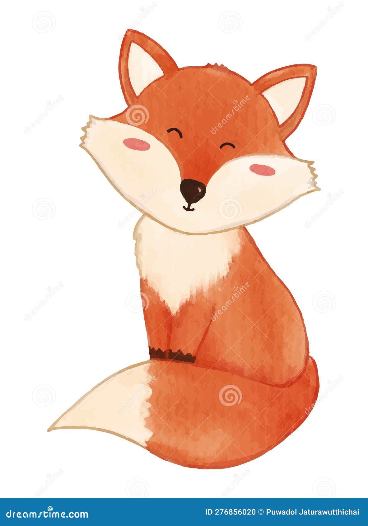 ilustração dos desenhos animados uma raposa sentada e