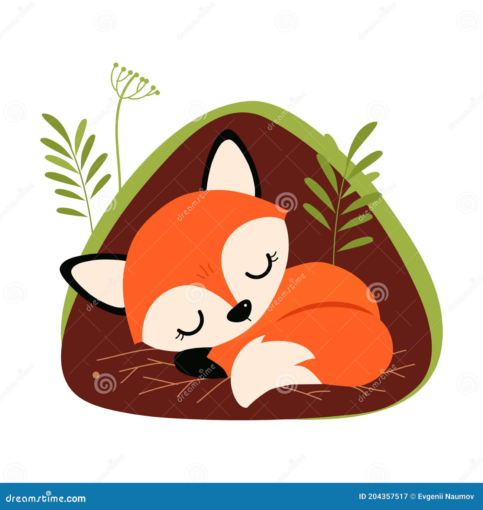 ilustração de fazenda de desenho animado de cor de raposa 7528403