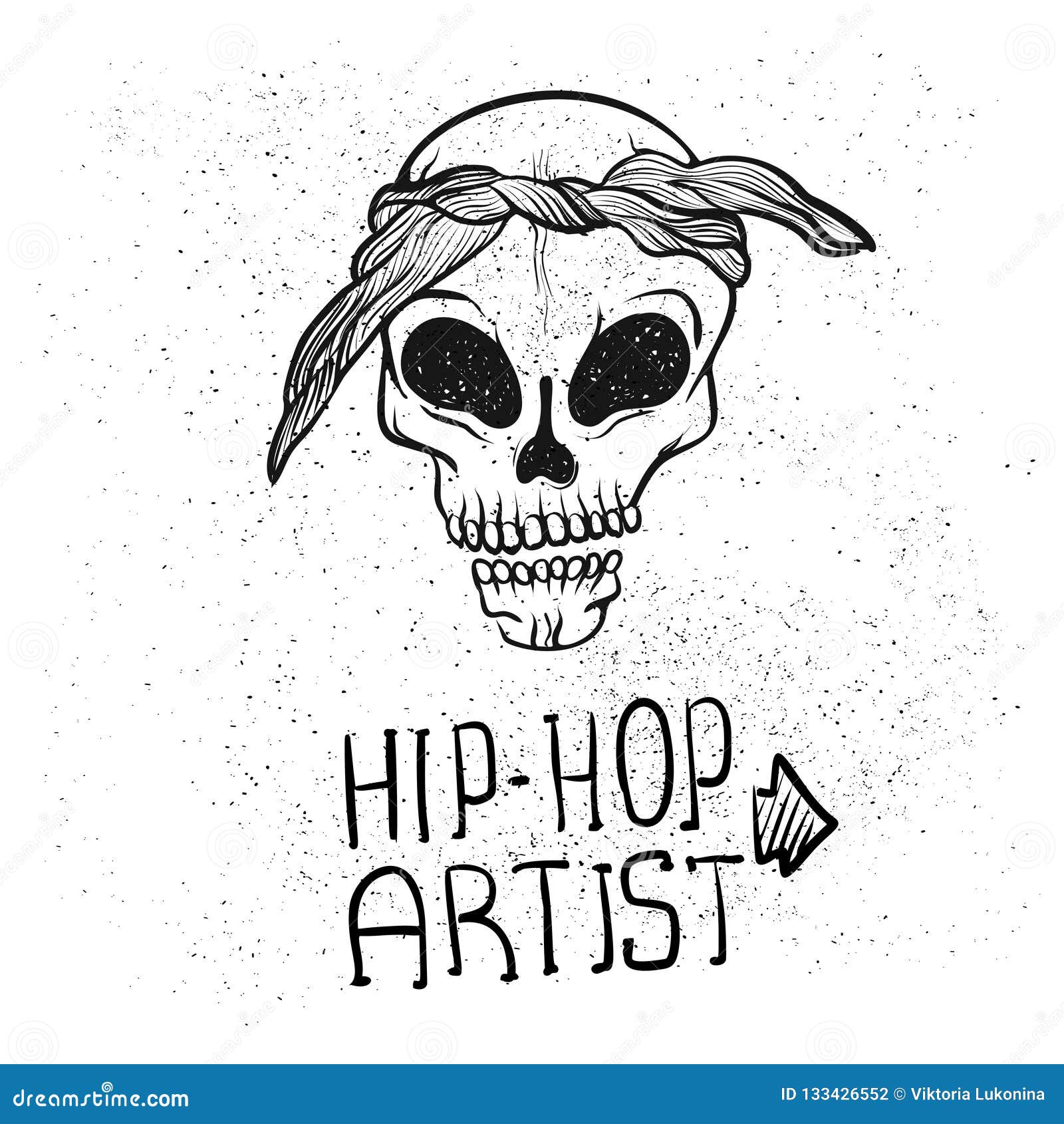 Rapper Hip-hop Di Gangsta Della Via Urbana, Cranio in Bandana ...