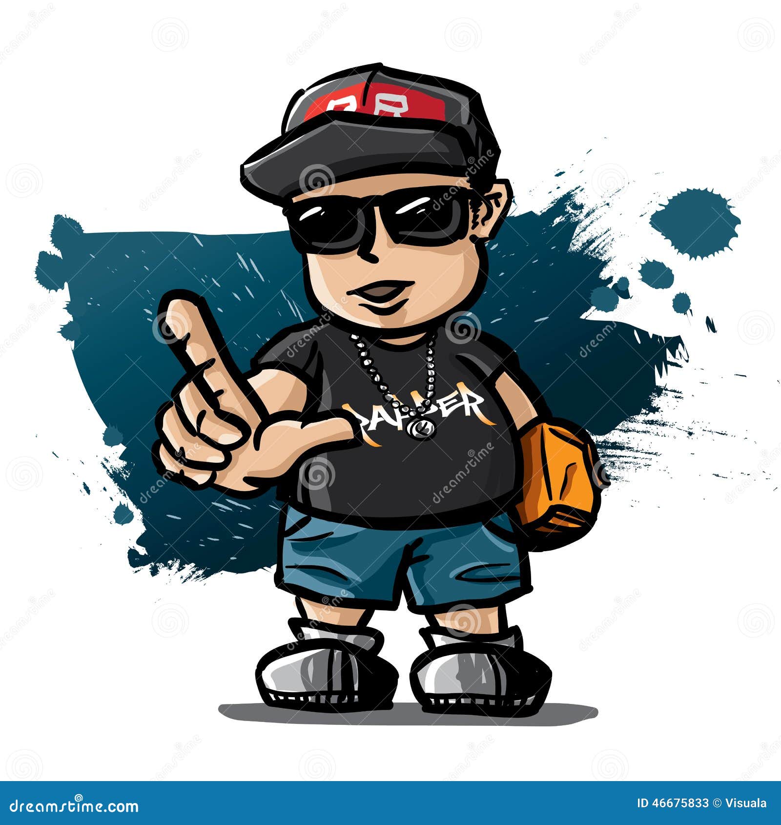 Rapper stock vector. Image of blue, hiphop, illustration - 46675833
