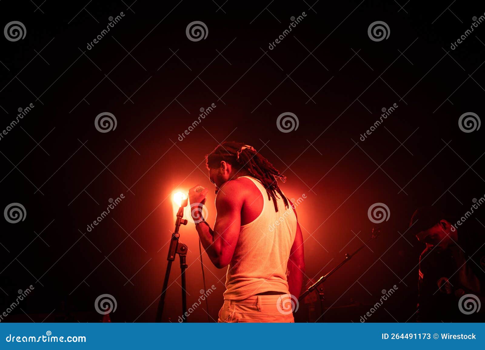 Rapper Performing with a Red Background Editorial Stock Photo Image