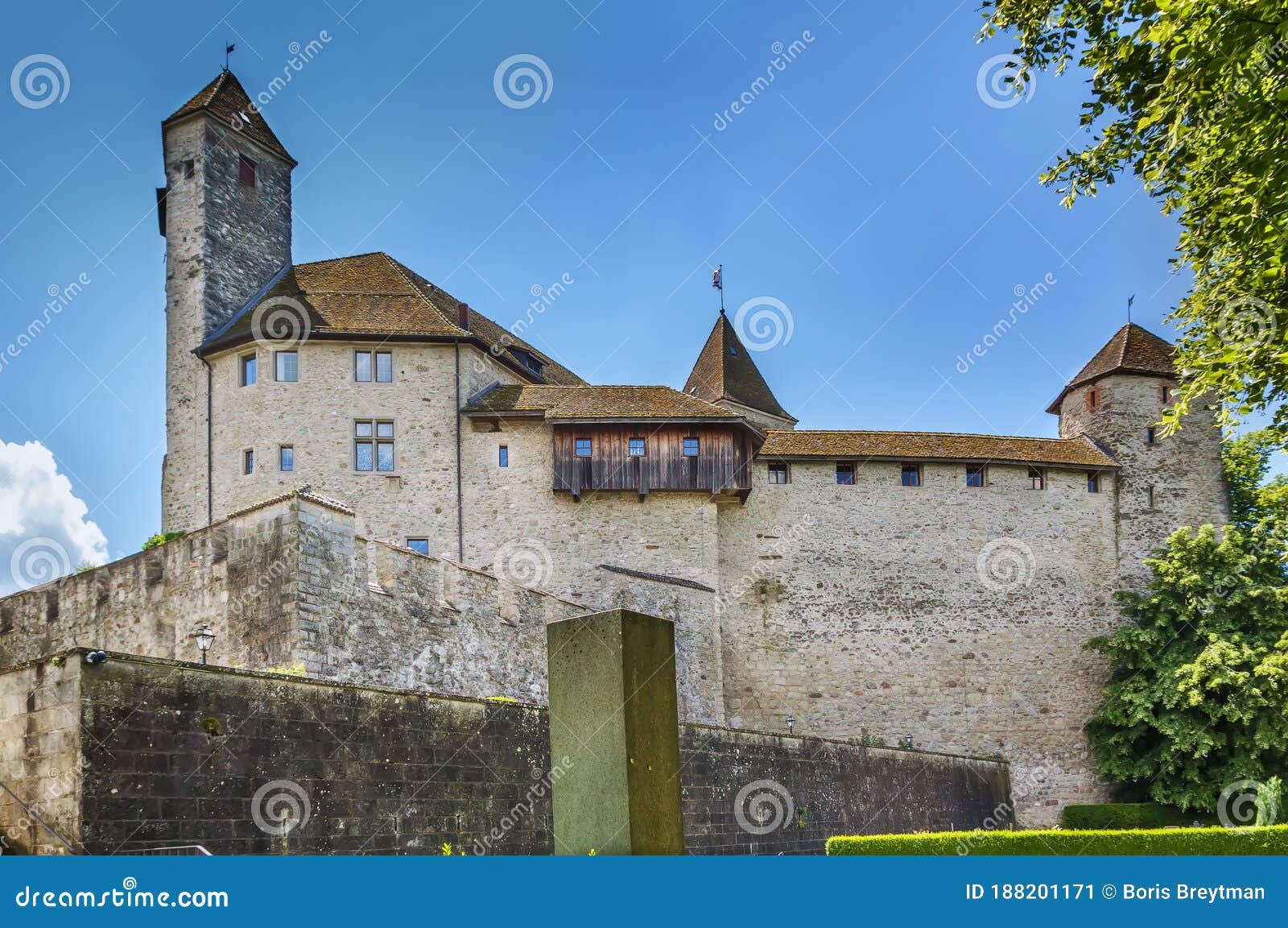 Rapperswil Castle, Switzerland Stock Image Image of fortress, clock