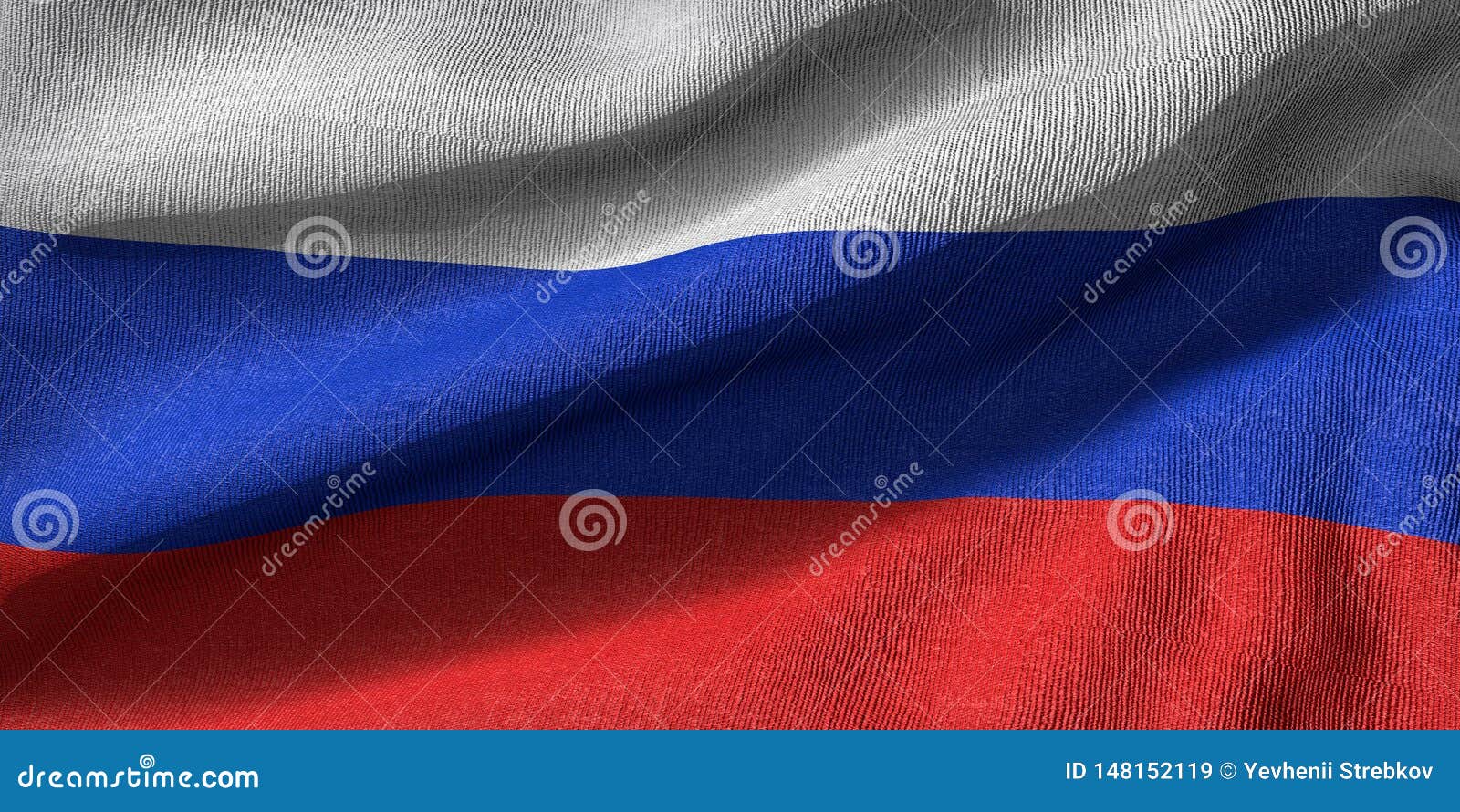 Rappresentazione 3d Di Una Bandiera Russa Con Struttura Del Tessuto ...