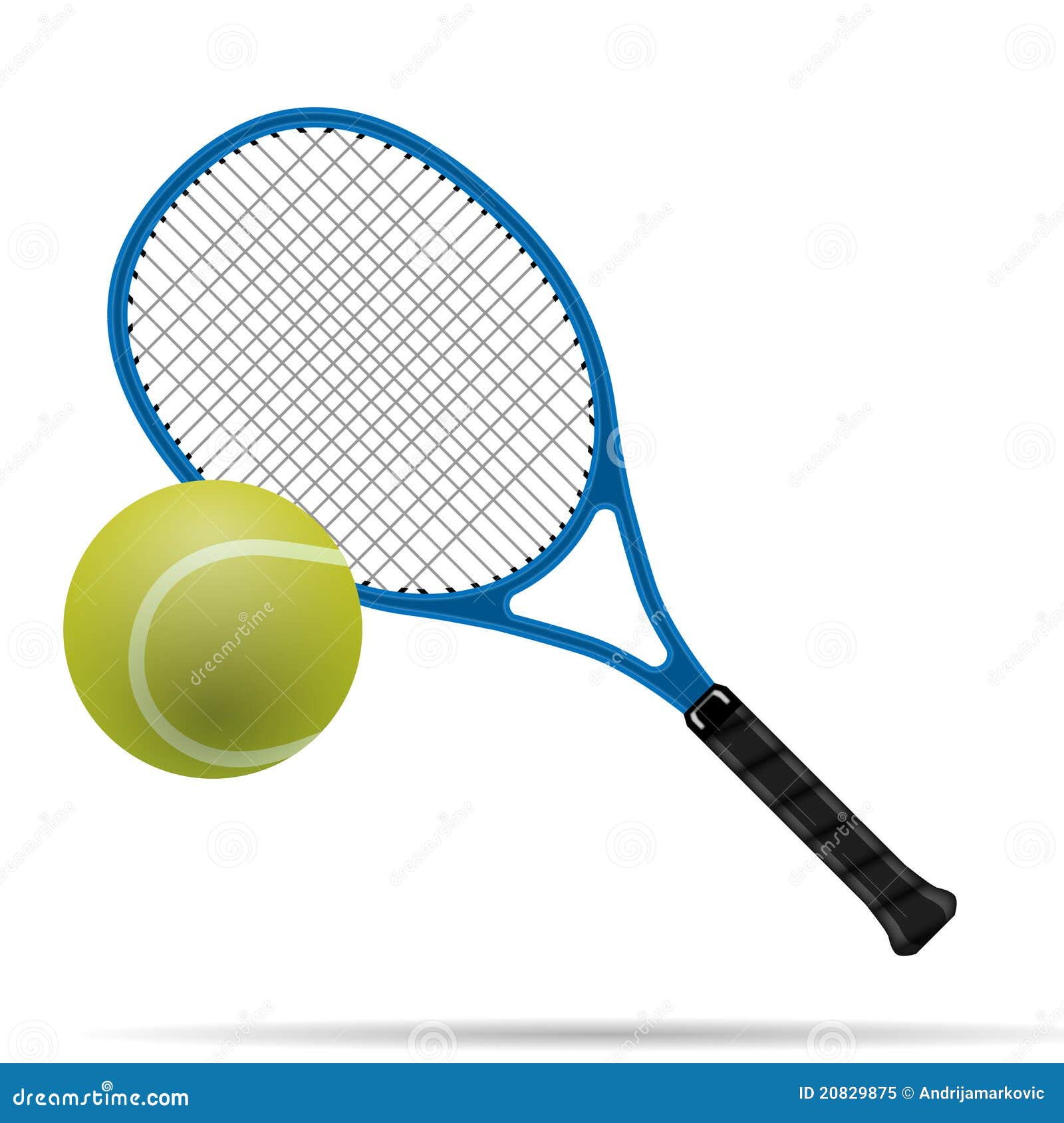 Raqueta y pelota de tenis ilustración del vector. Ilustración de verde -  20829875