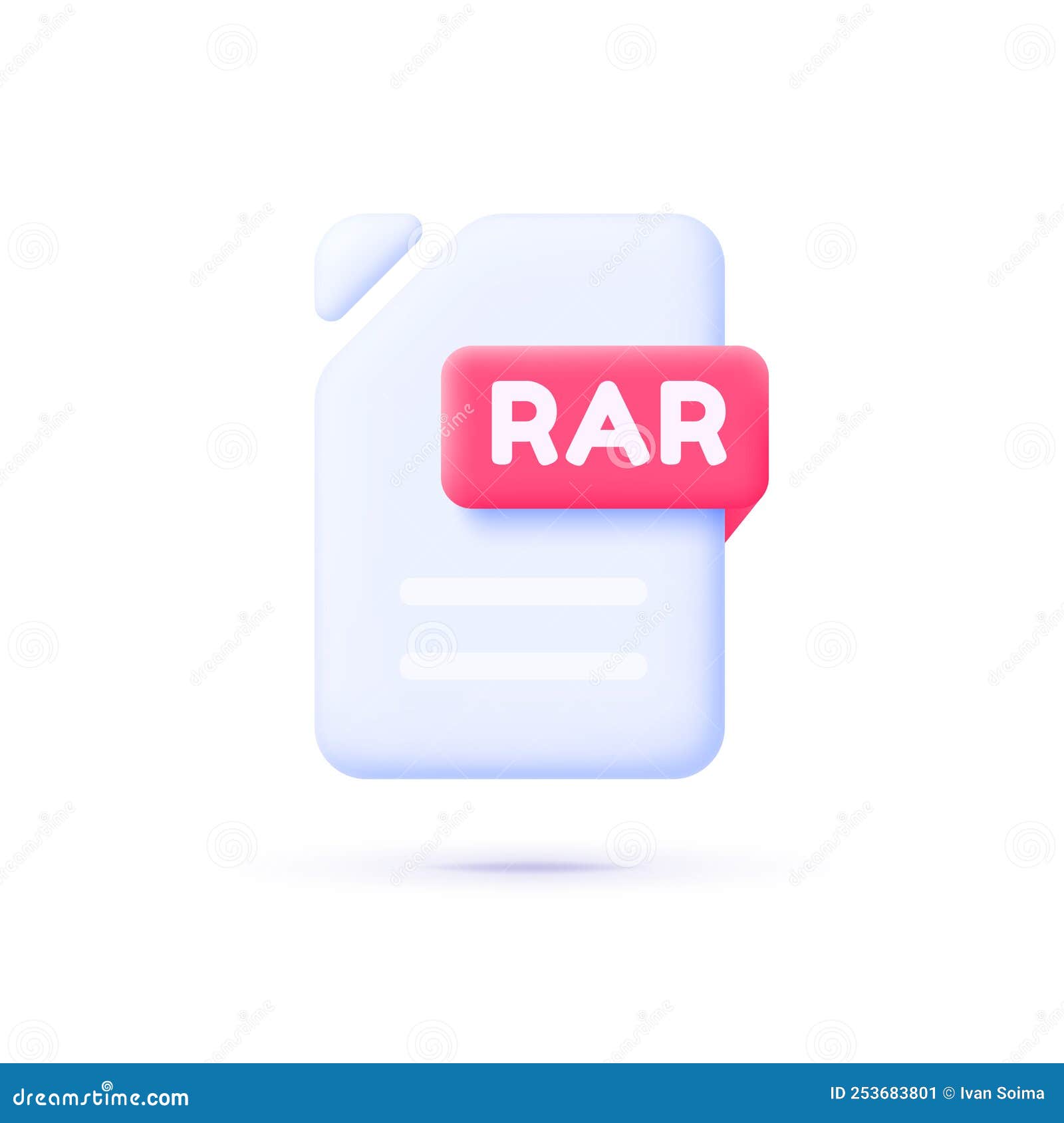 rar archive icon in 3d style on white background.  
