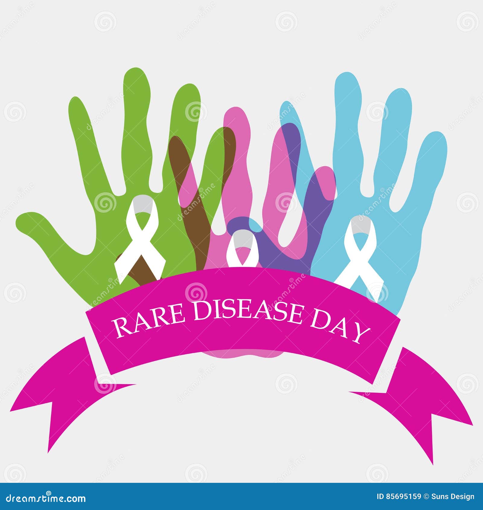 Rare Disease Day Theme. Postcard Or Banner With A Map Cut Out In Paper, A Zebra Print Ribbon And