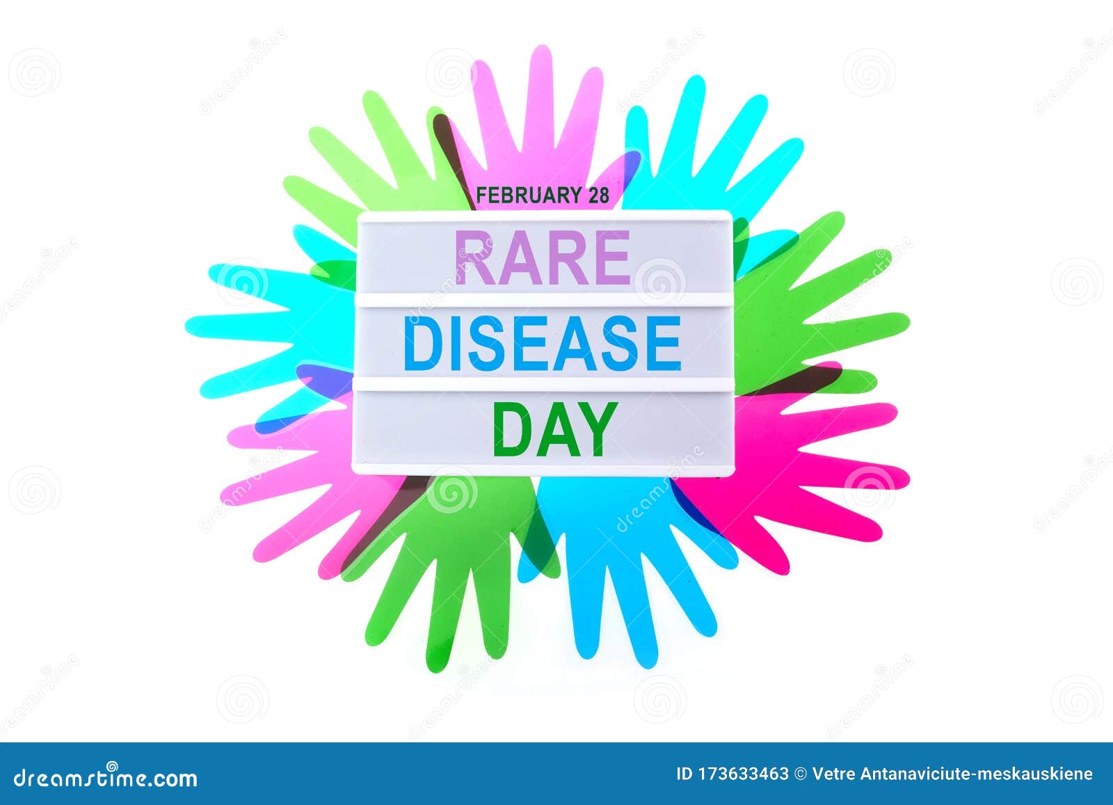 rare disease day poster or banner background. top view