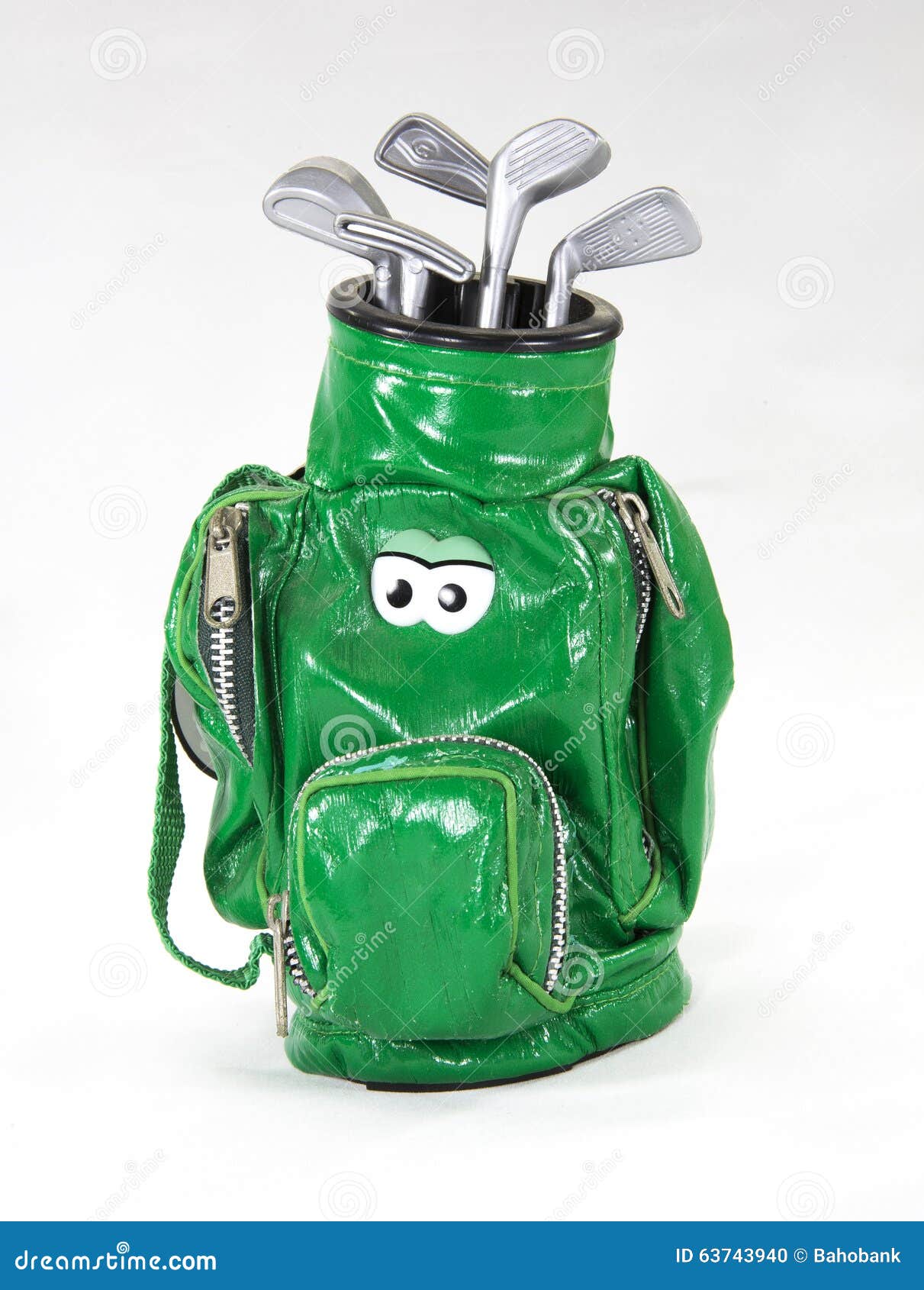 Rare Old Toy Golf Bag Green. Stock Photo Image of white, cloth 63743940