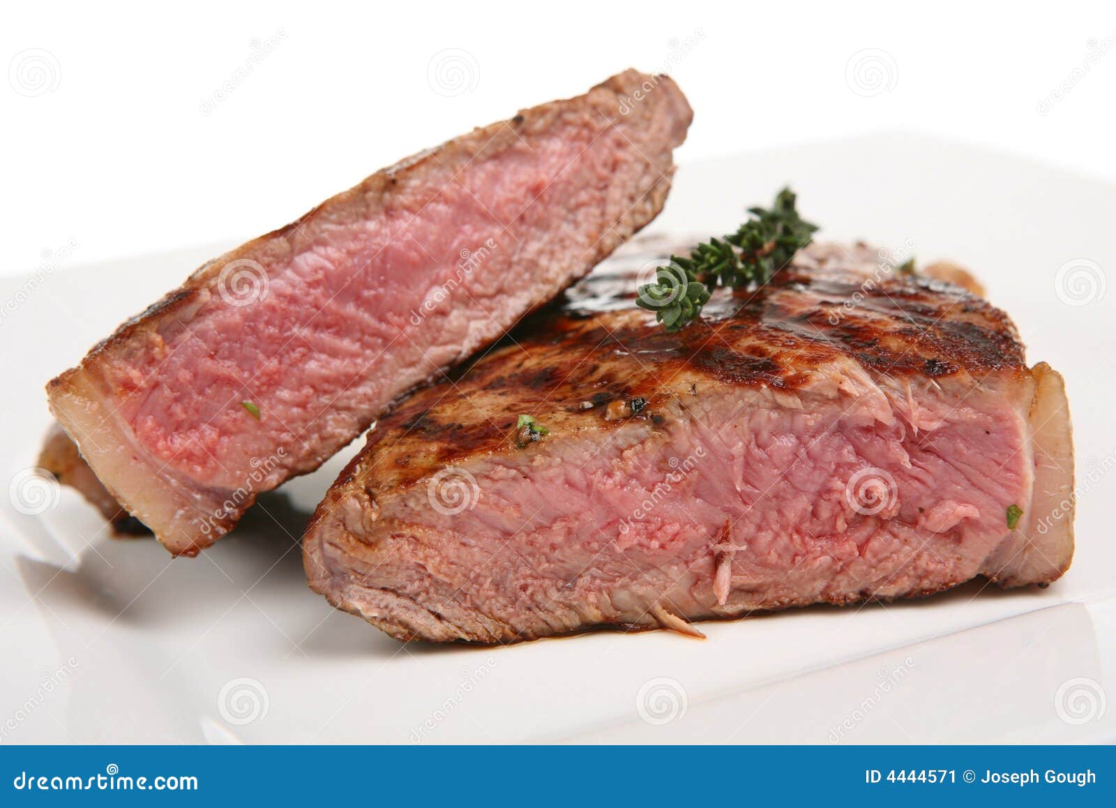 Rare Sirloin Steak stock image. Image of cross, garnished 4444571