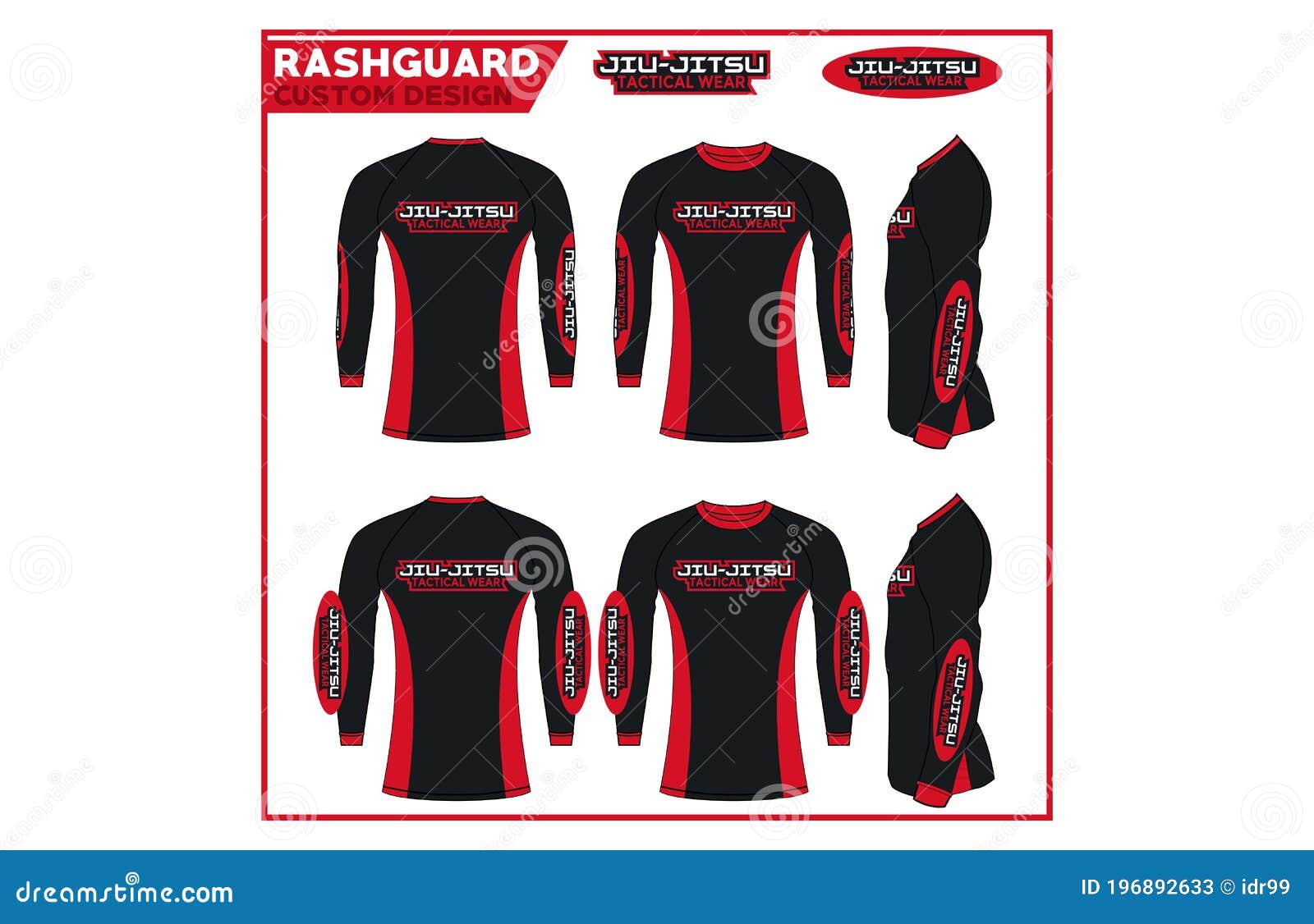 Rashguard Custom Design Template Stock Illustration Illustration of