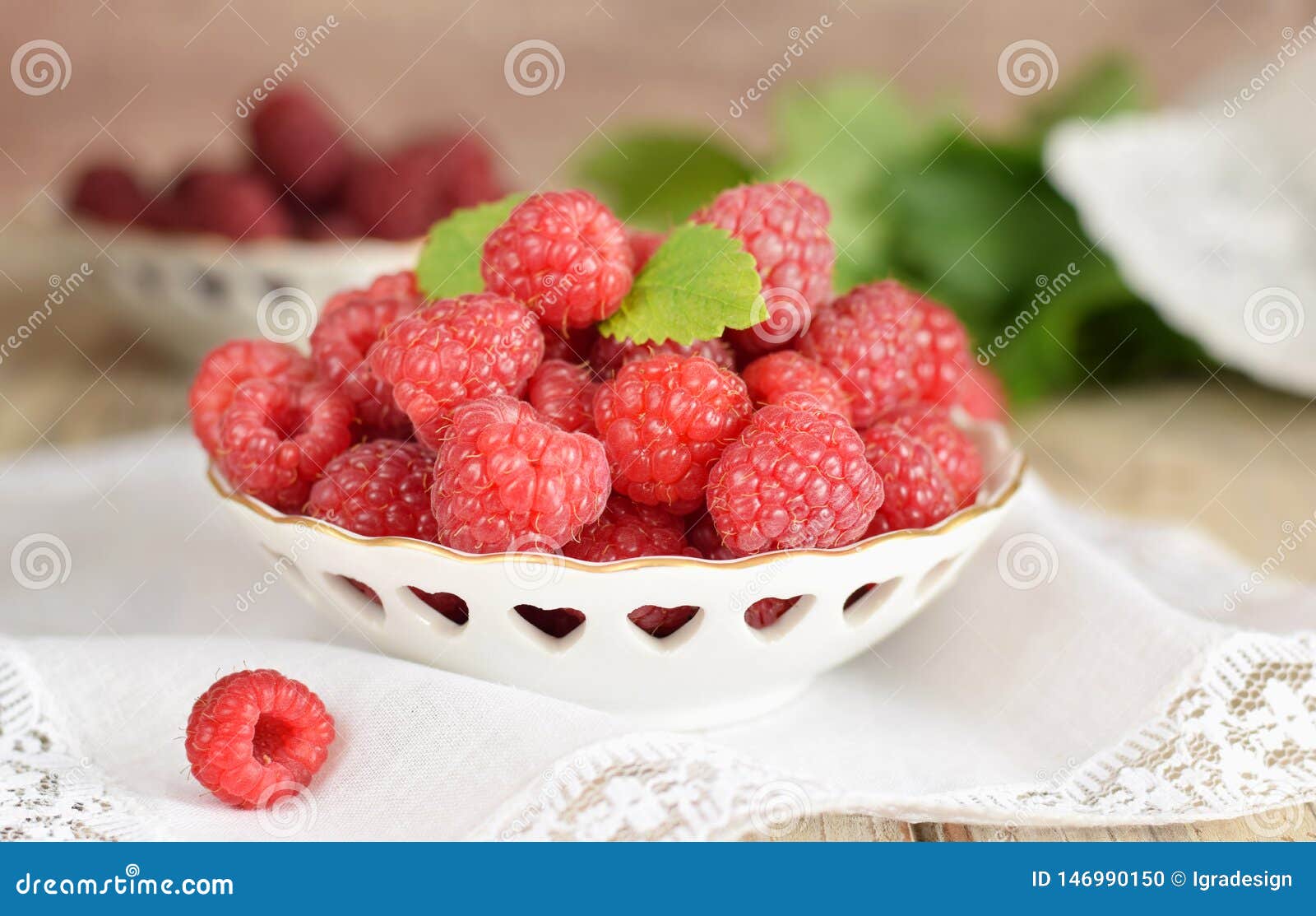 Fresh Raw Raspberries on Plate Stock Photo Image of closeup, dessert