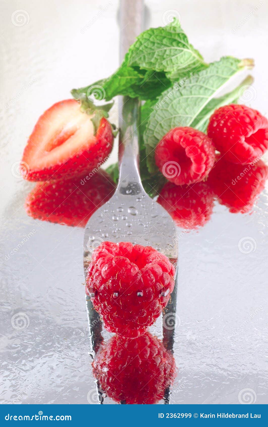 Raspberries & Strawberries stock image. Image of chilled 2362999