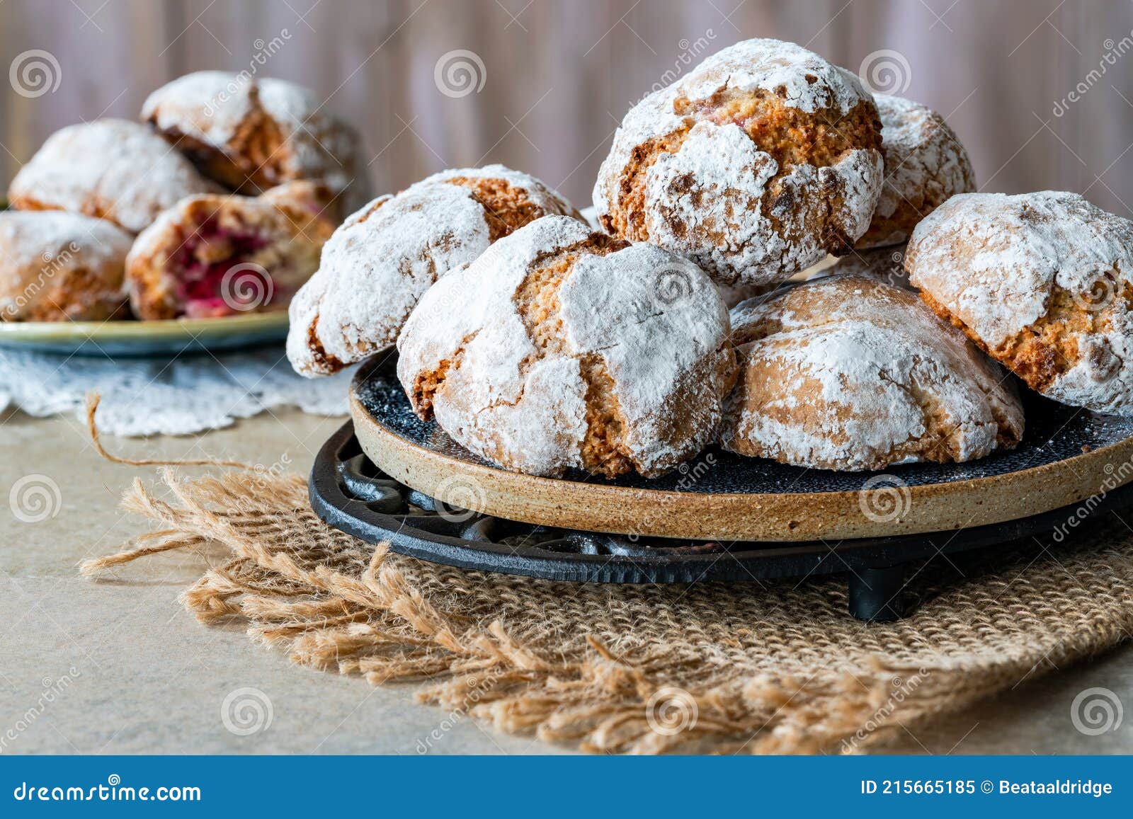 Raspberry Amaretti Biscuits Stock Image Image of handmade, festive