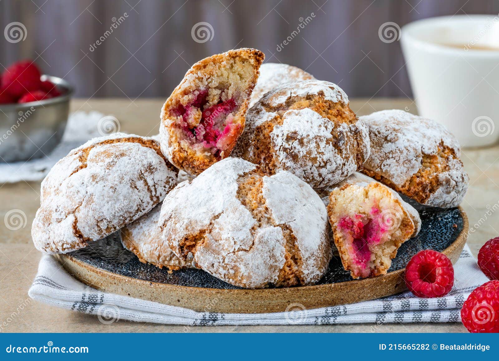 Raspberry Amaretti Biscuits Stock Photo Image of calorie, gourmet