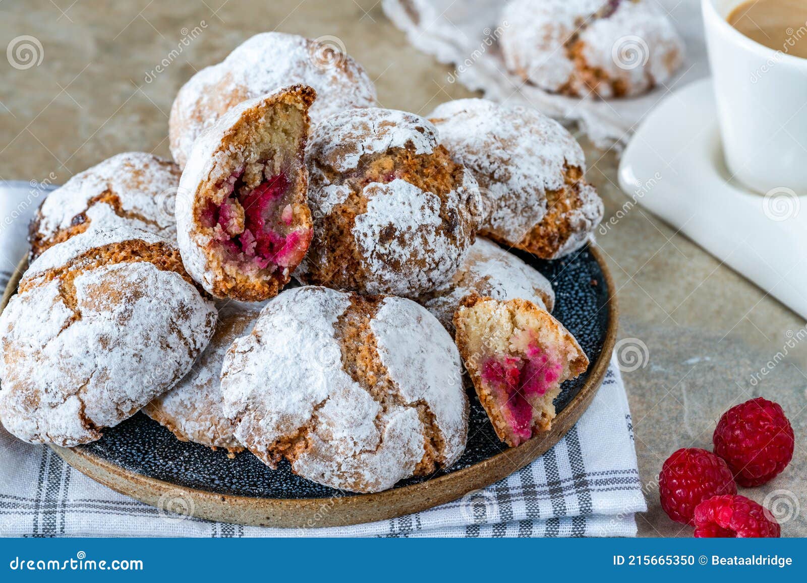 Raspberry Amaretti Biscuits Stock Photo Image of fresh, biscuit