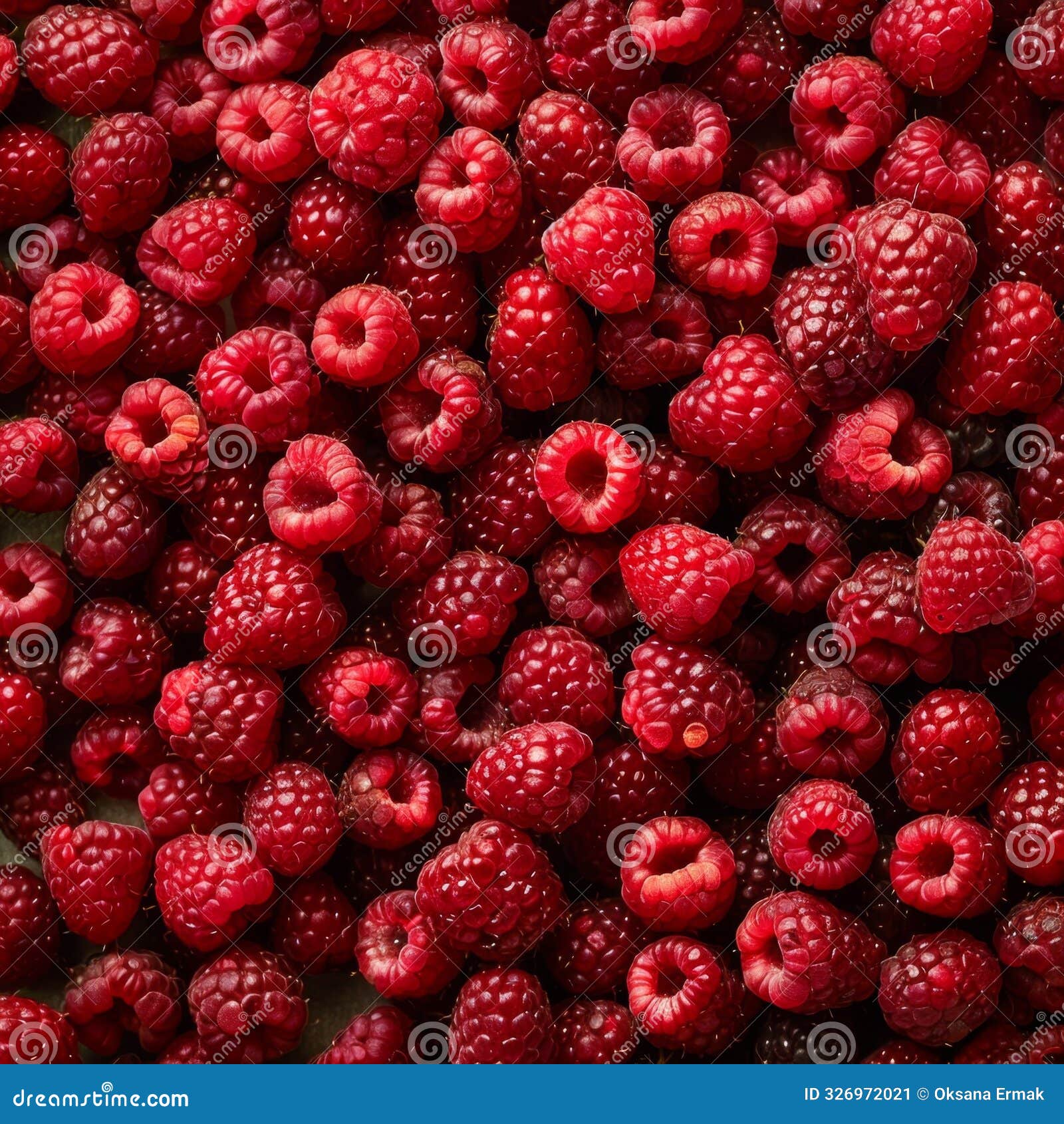 raspberry berries texture background, rubus idaeus fruits pattern, many red-fruited raspberries mockup