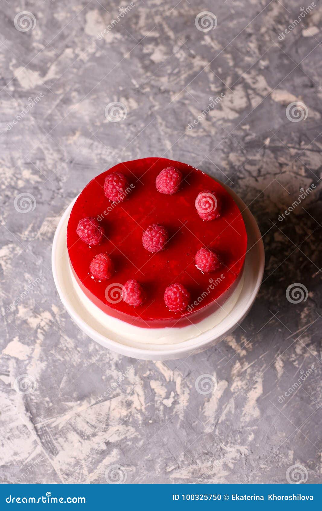 Raspberry Cake with Berry Jelly. Stock Photo Image of creamy, jelly
