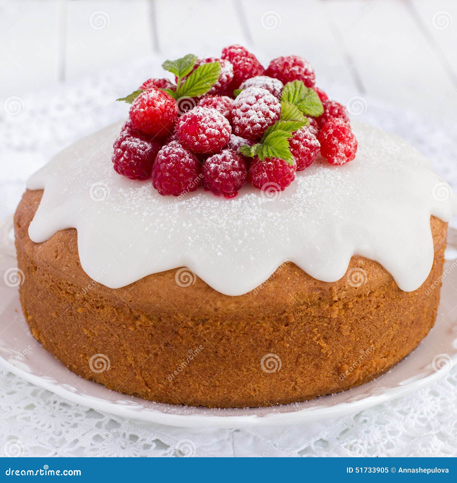 Raspberry Cake with Sugar Icing Stock Image Image of glaze, frosting 51733905