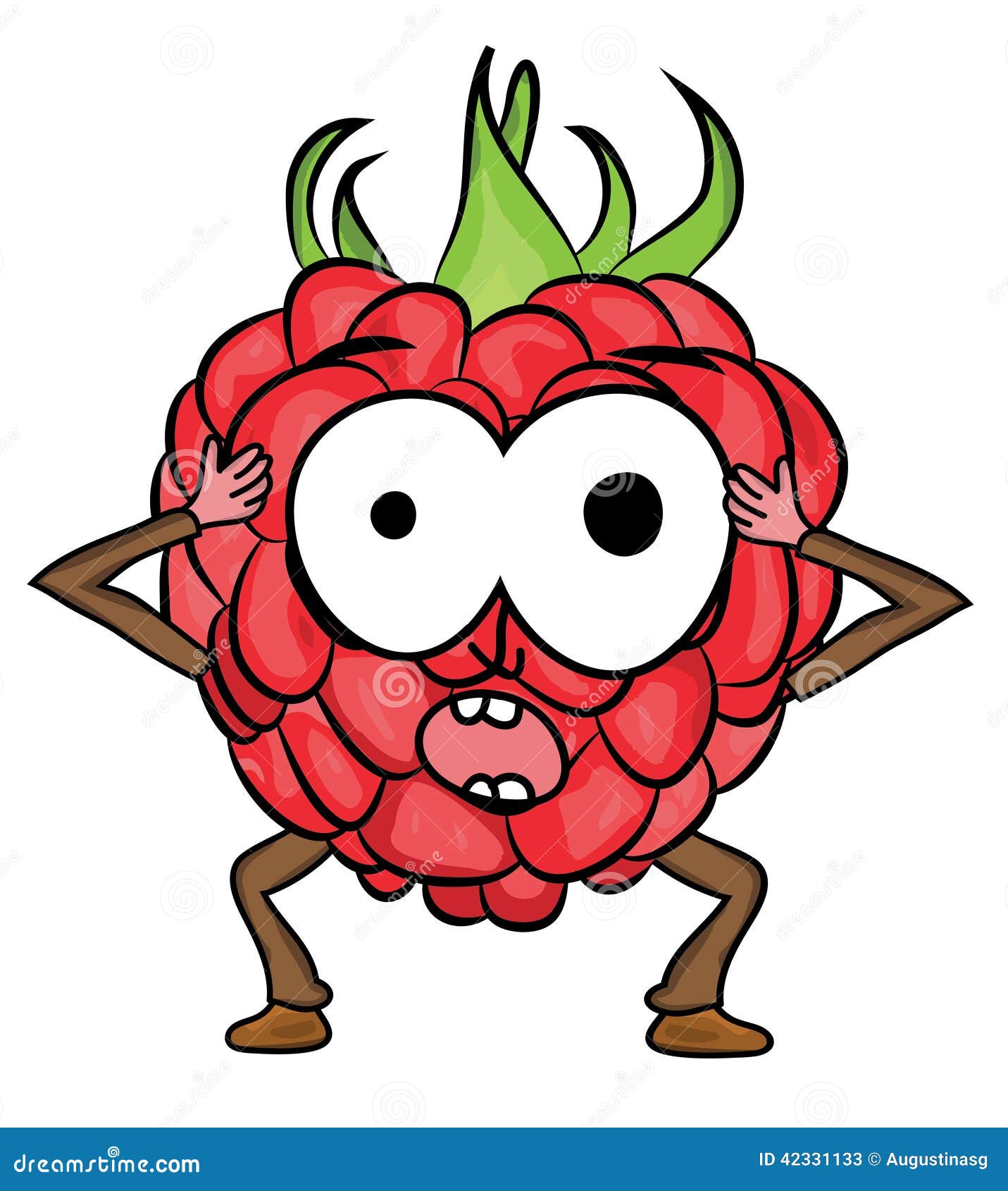 Raspberry Cartoon Character Stock Illustration - Illustration of banana,  isolated: 42331133