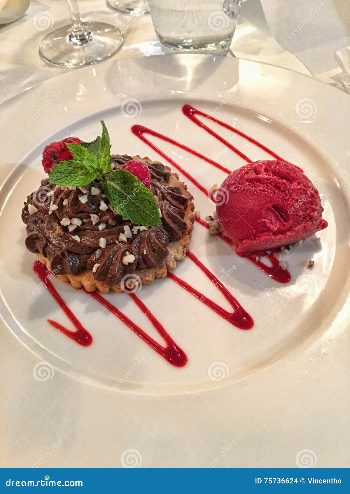 Raspberry Chocolate Biscuit Ice Cream Stock Photo Image of mint