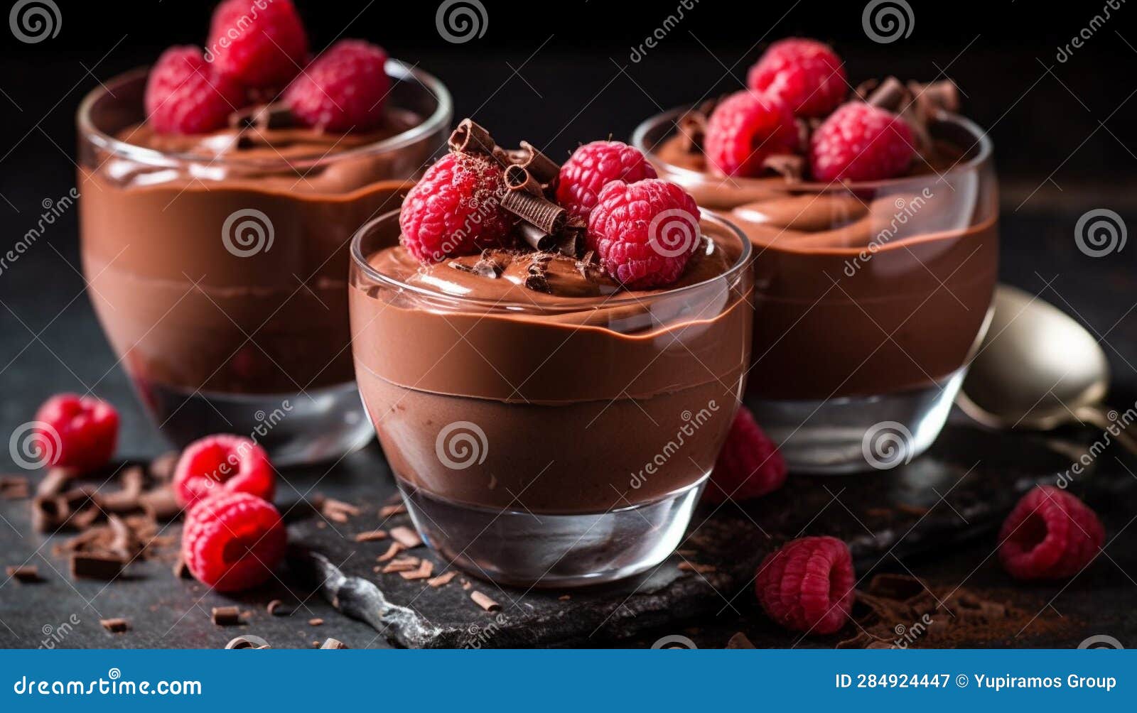 Raspberry Chocolate Dessert, Gourmet Fruit Mousse, Fresh Homemade