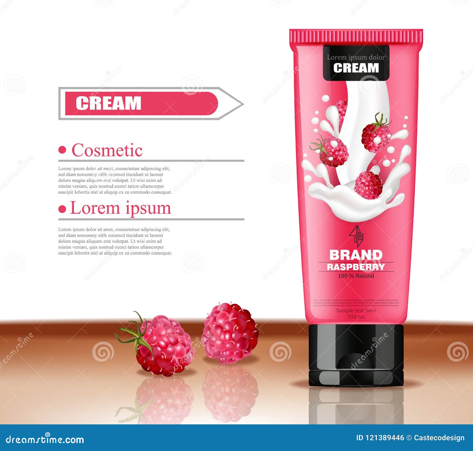 Download Raspberry Cosmetics Bottle Vector Realistic. Hand Cream ...