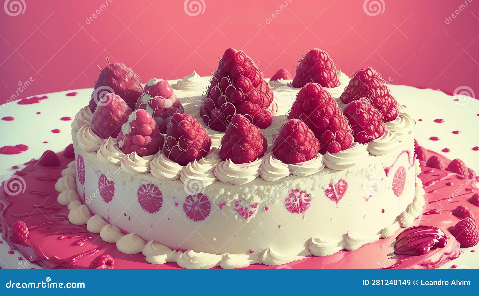 Raspberry Delight a Pop Art Celebration of National Raspberry Cake Day