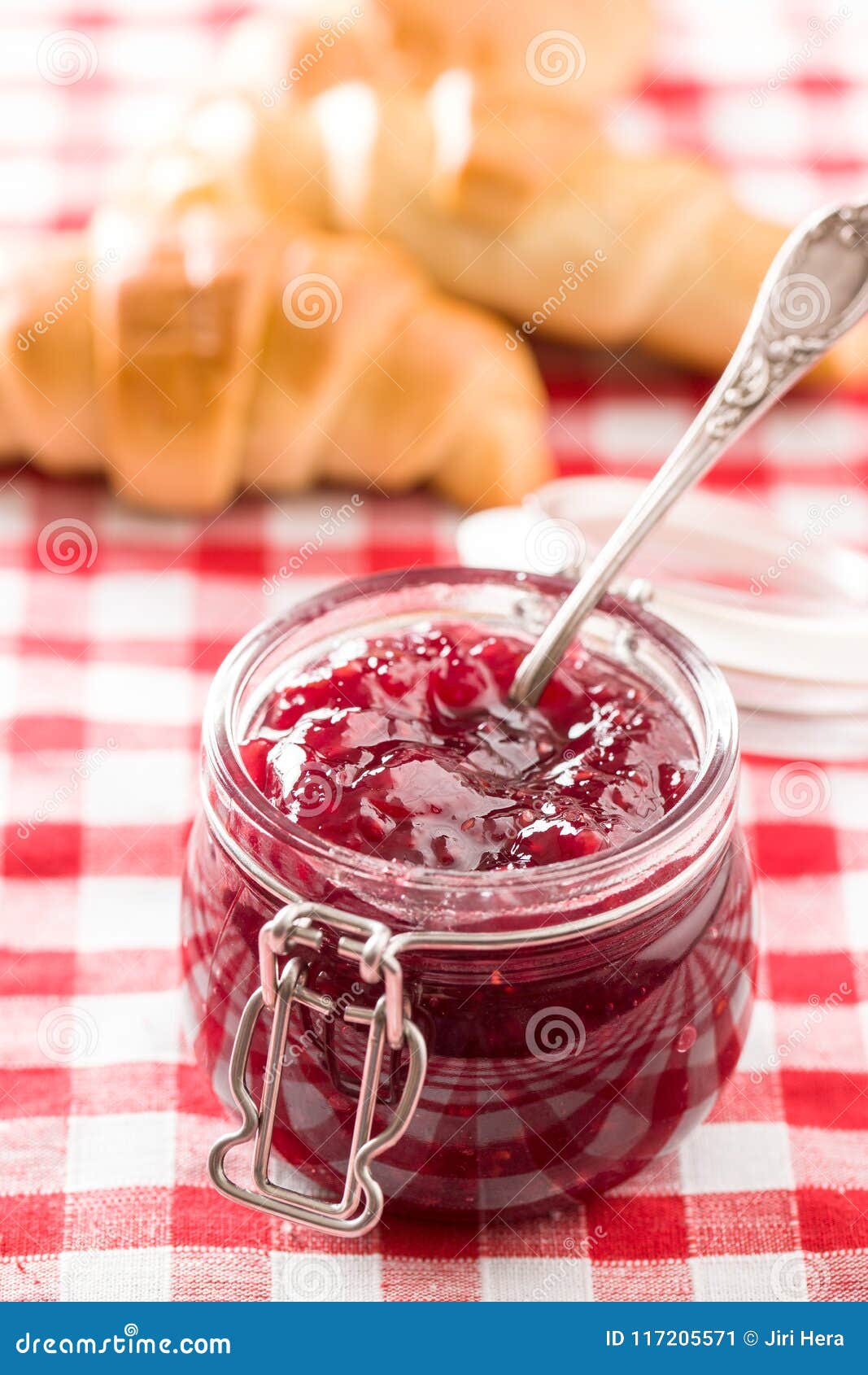 Raspberry jam jelly. stock image. Image of preserve 117205571