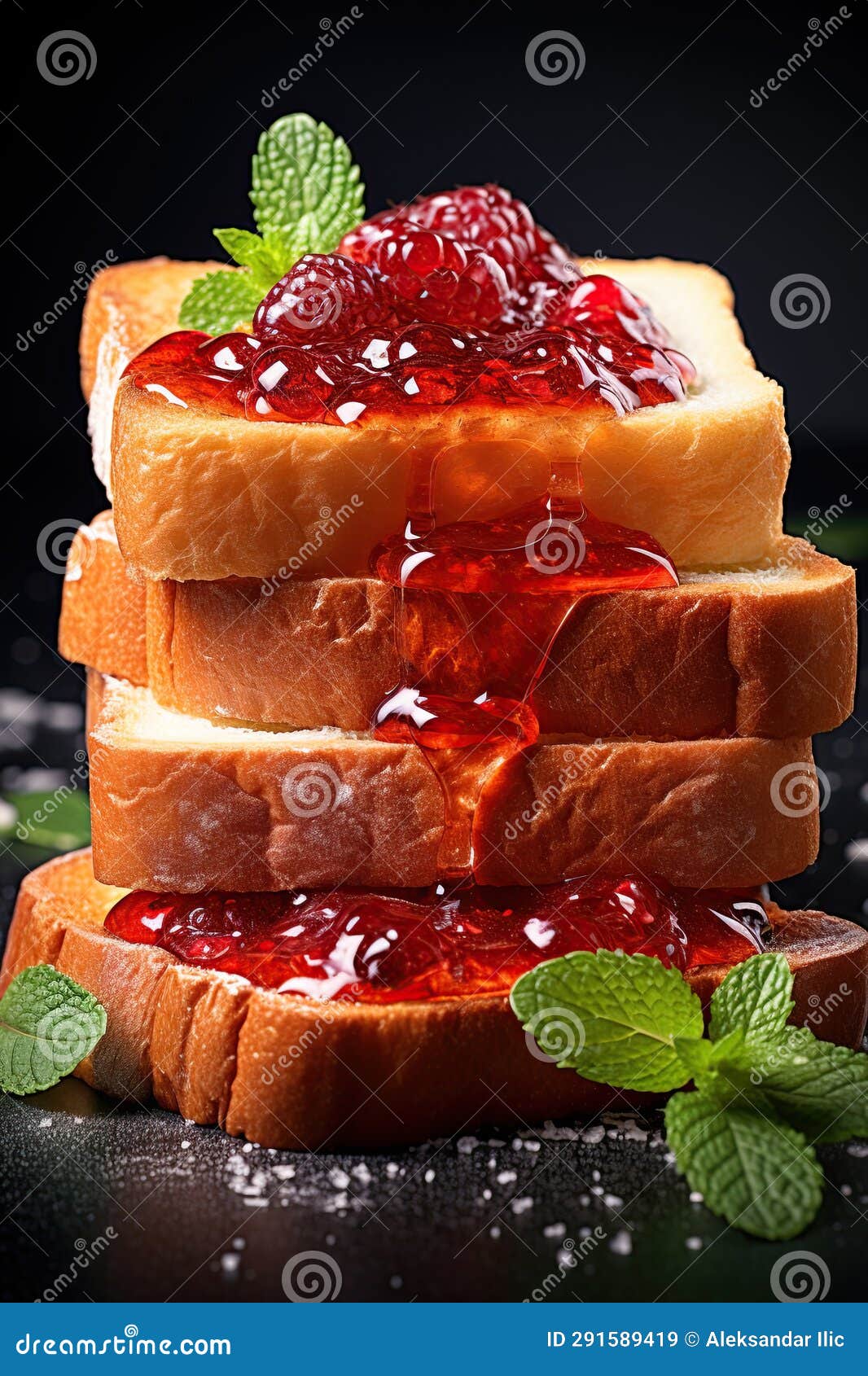 Raspberry Jam Stacked Sandwich. Generative Ai Stock Image Image of