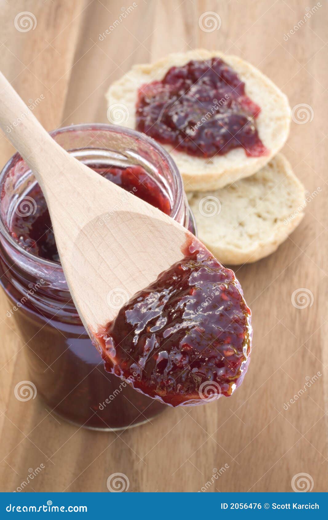 Raspberry Jelly, Jam, or Preserves, Stock Photo Image of breakfast
