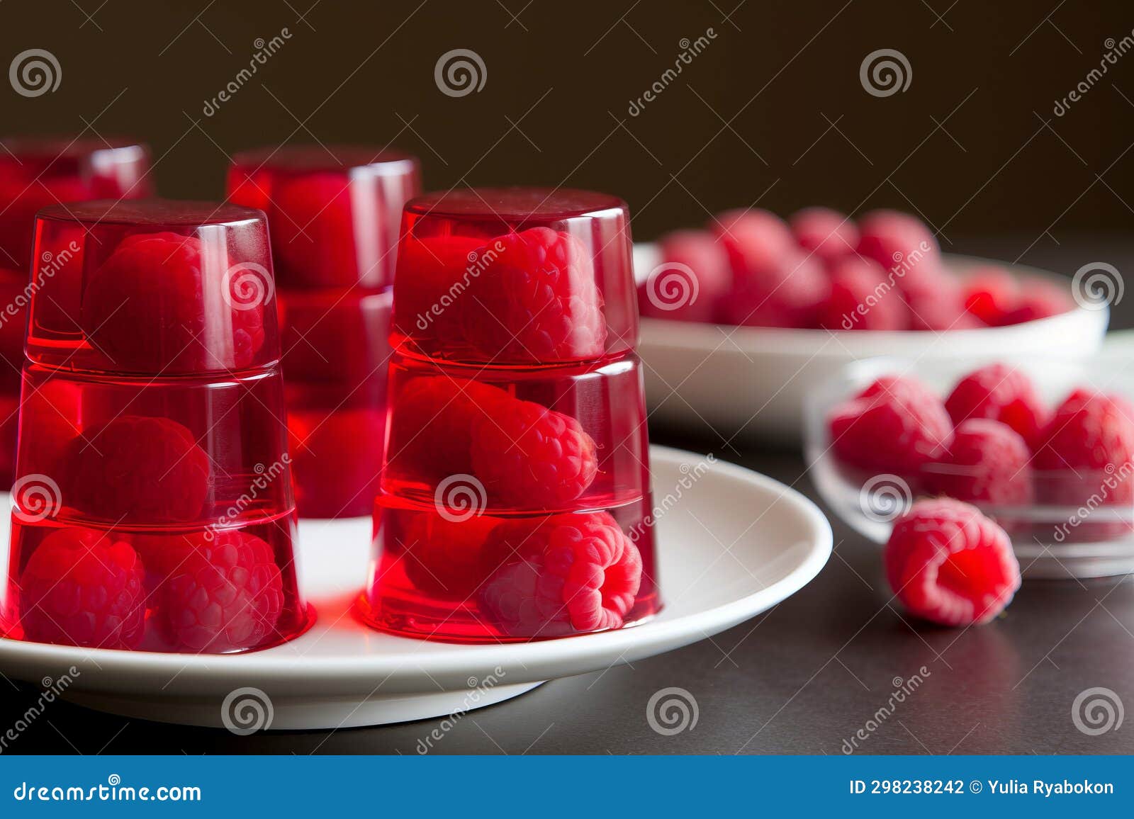 Raspberry Jelly Shots. Generate Ai Stock Illustration Illustration of