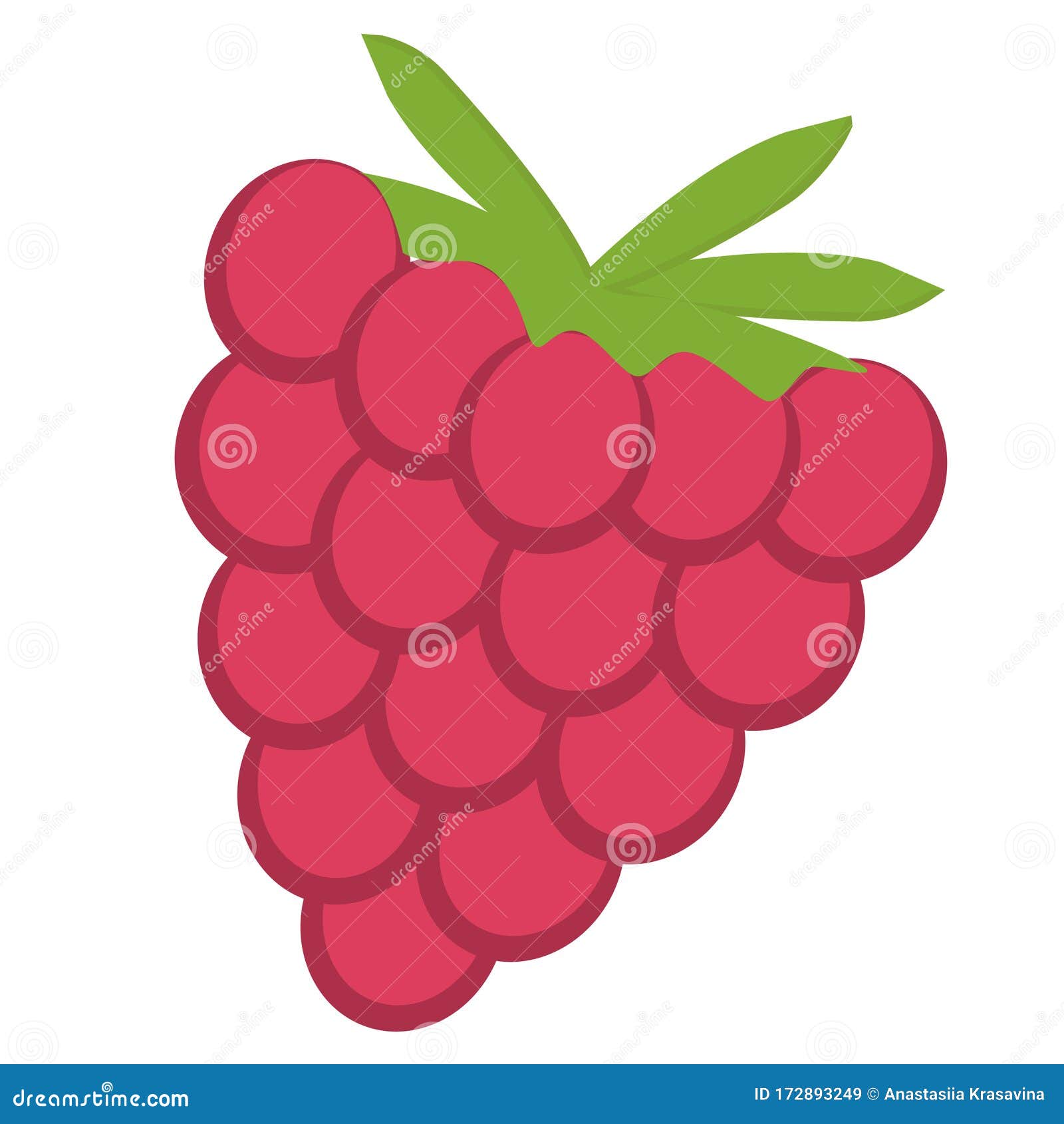 Raspberry with Leaf Vector Icon. Raspberry Icon Clipart. Raspberry Cartoon  Stock Illustration - Illustration of organic, collection: 172893249
