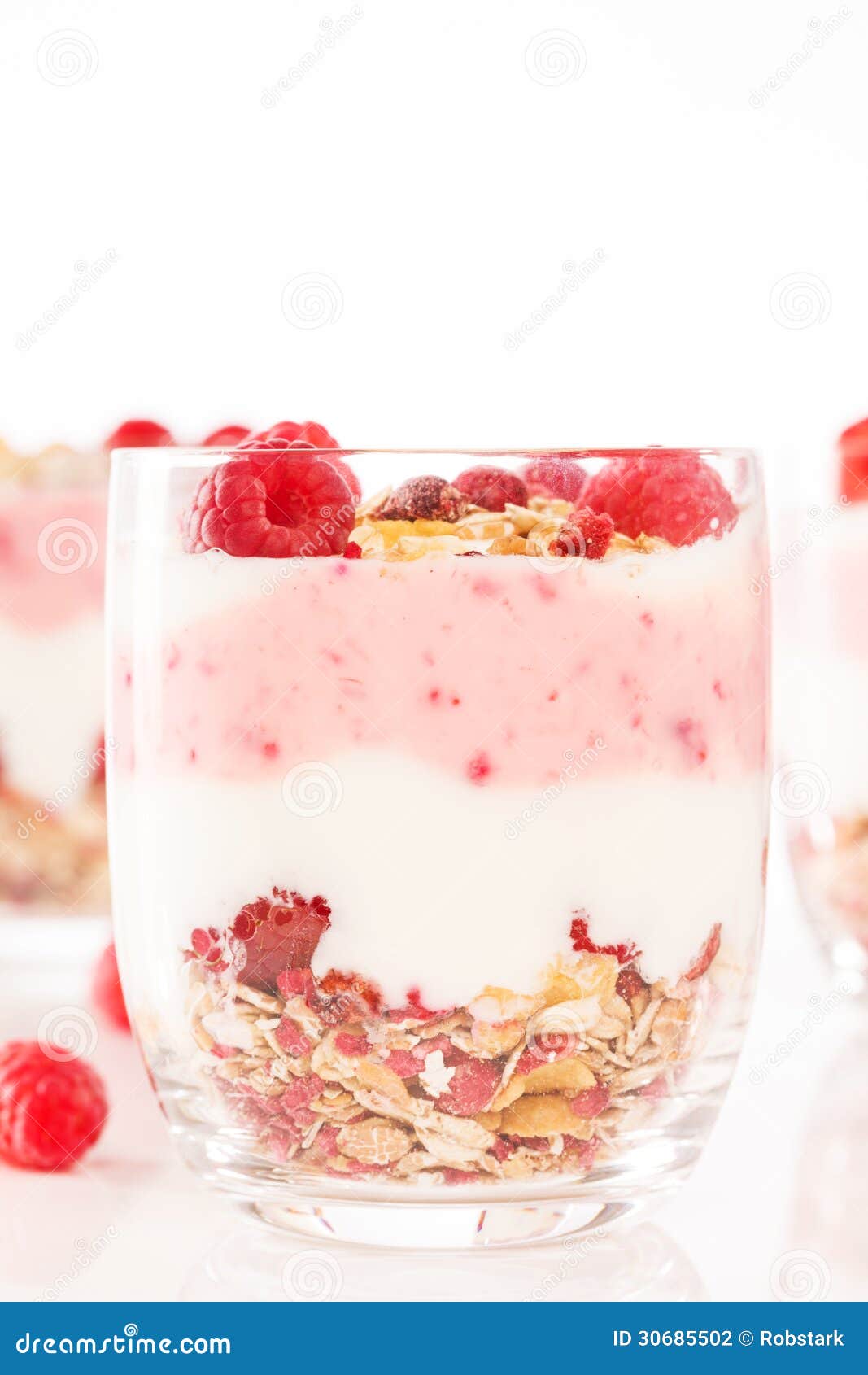Raspberry muesli dessert stock photo. Image of yogurt 30685502