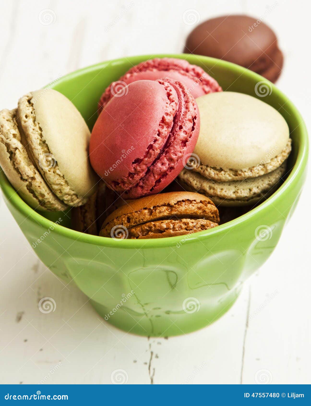 Raspberry, Pistachios and Coffee Macarons Stock Photo Image of brown