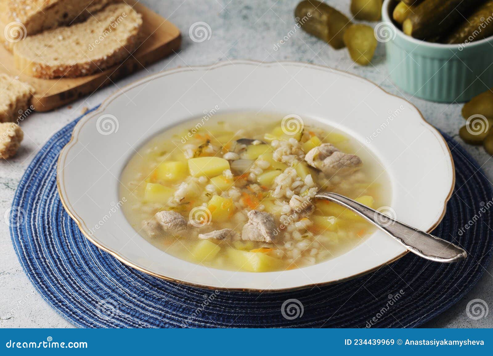 Rassolnik Traditional Soup of Russian Cuisine Stock Image - Image of ...