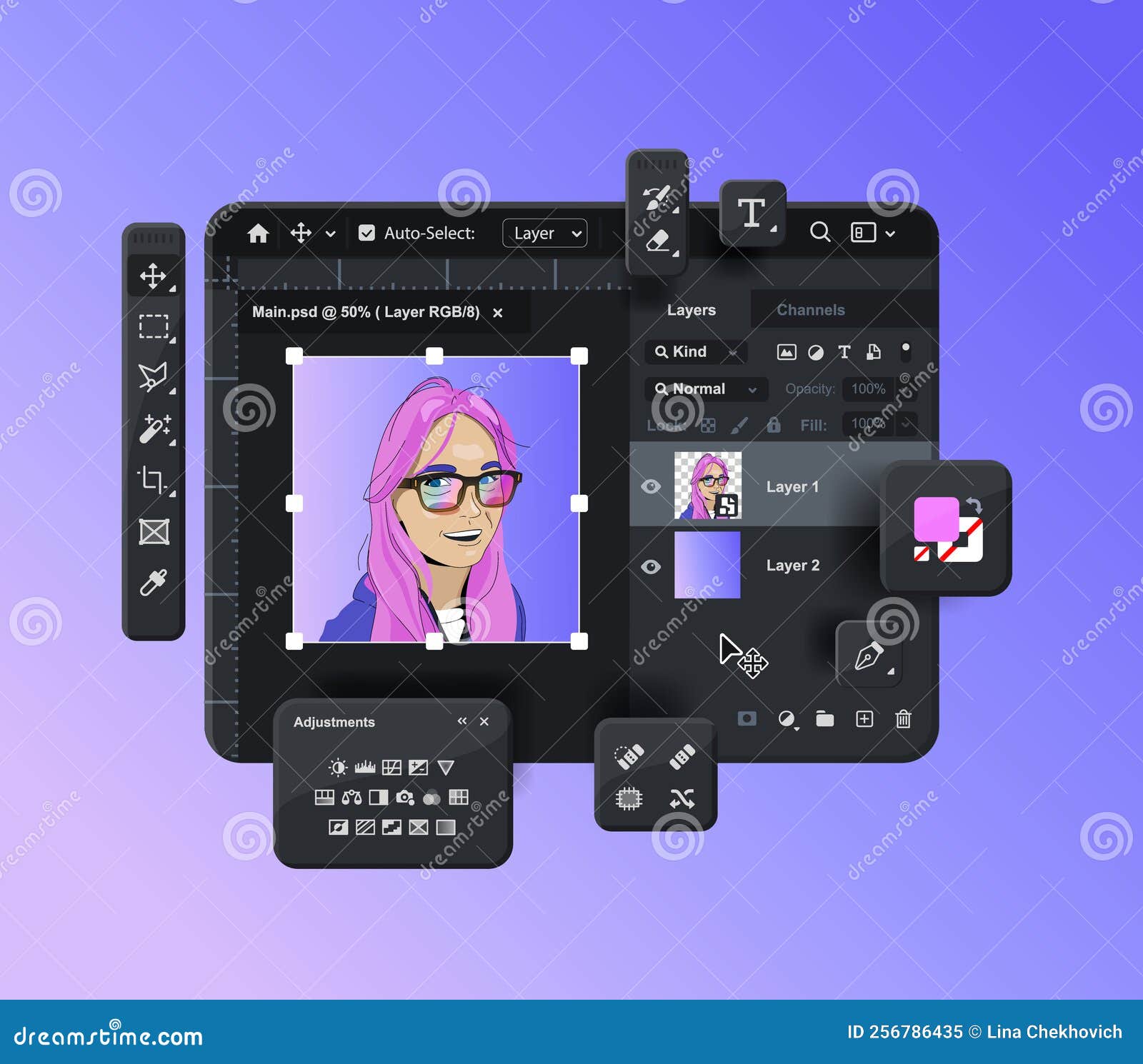 Raster Graphics Editor. Software for Creating Retouching and Digital