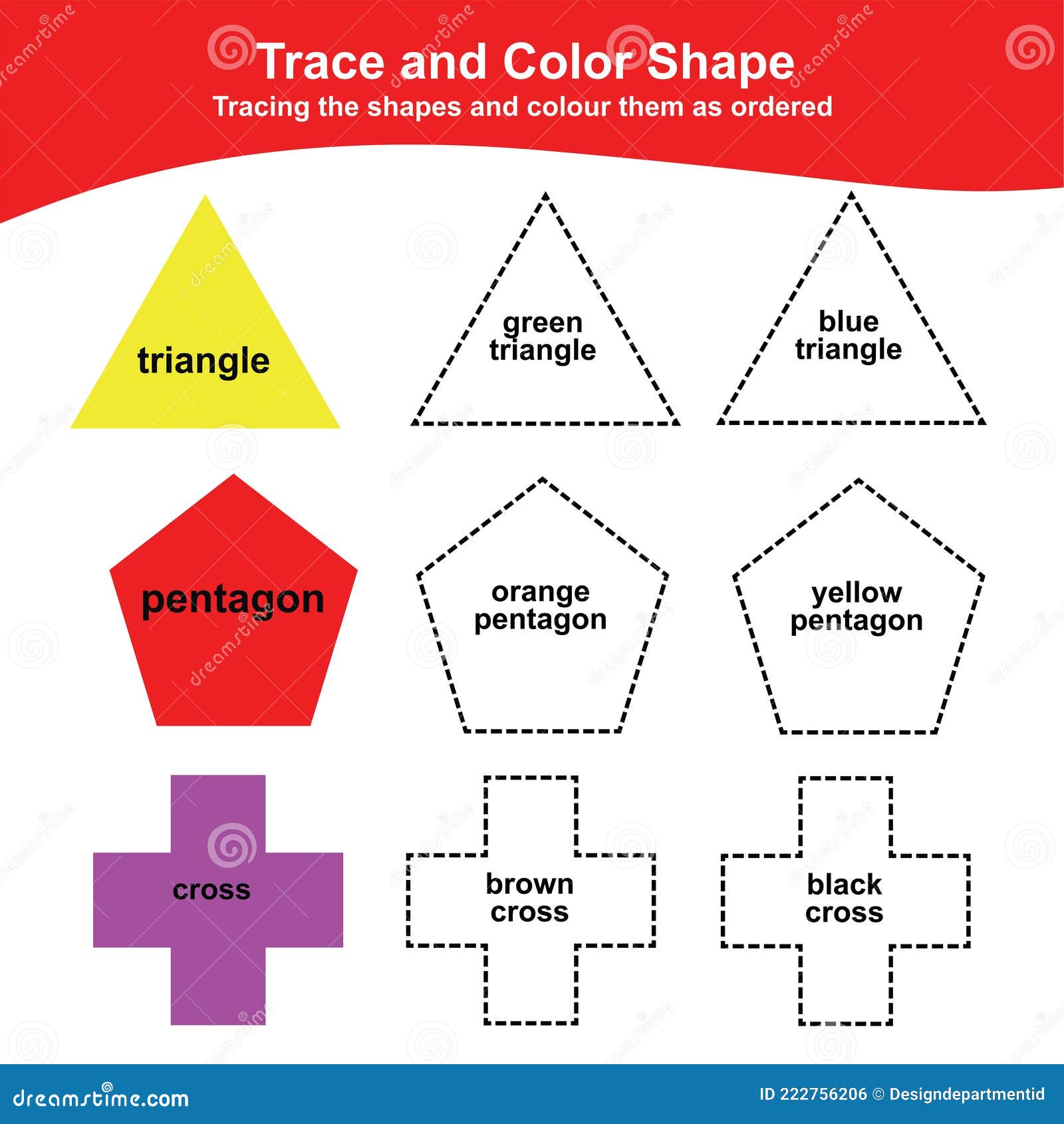 Saiba Cores Names em ingles para pessoas que falam Portugues Livro de  colorir Shapes