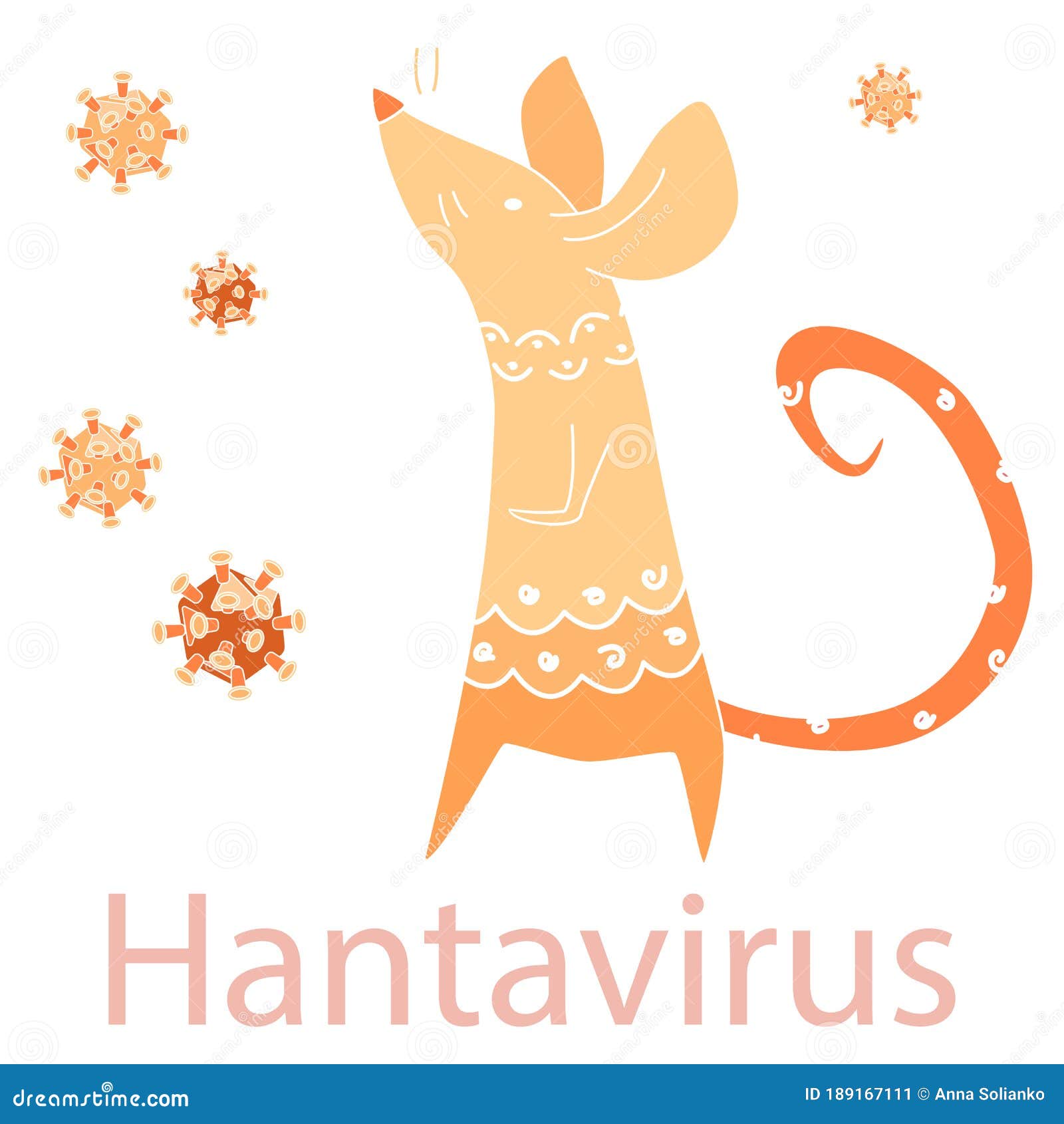 rat and hantavirus text on white  backdrop for social banner