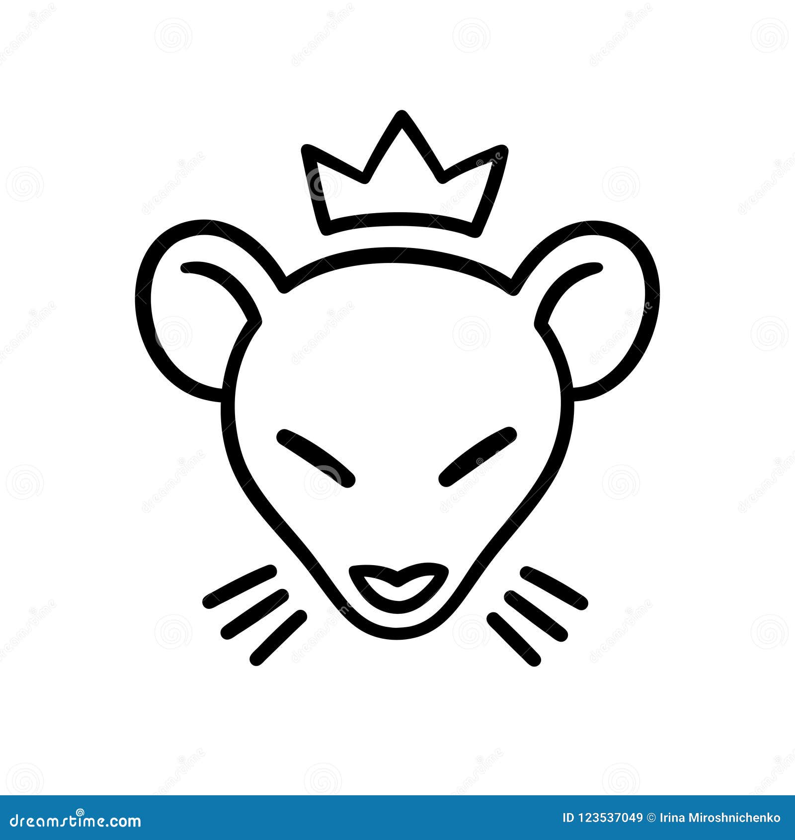 Rat king head stock vector. Illustration of mascot, icon - 123537049