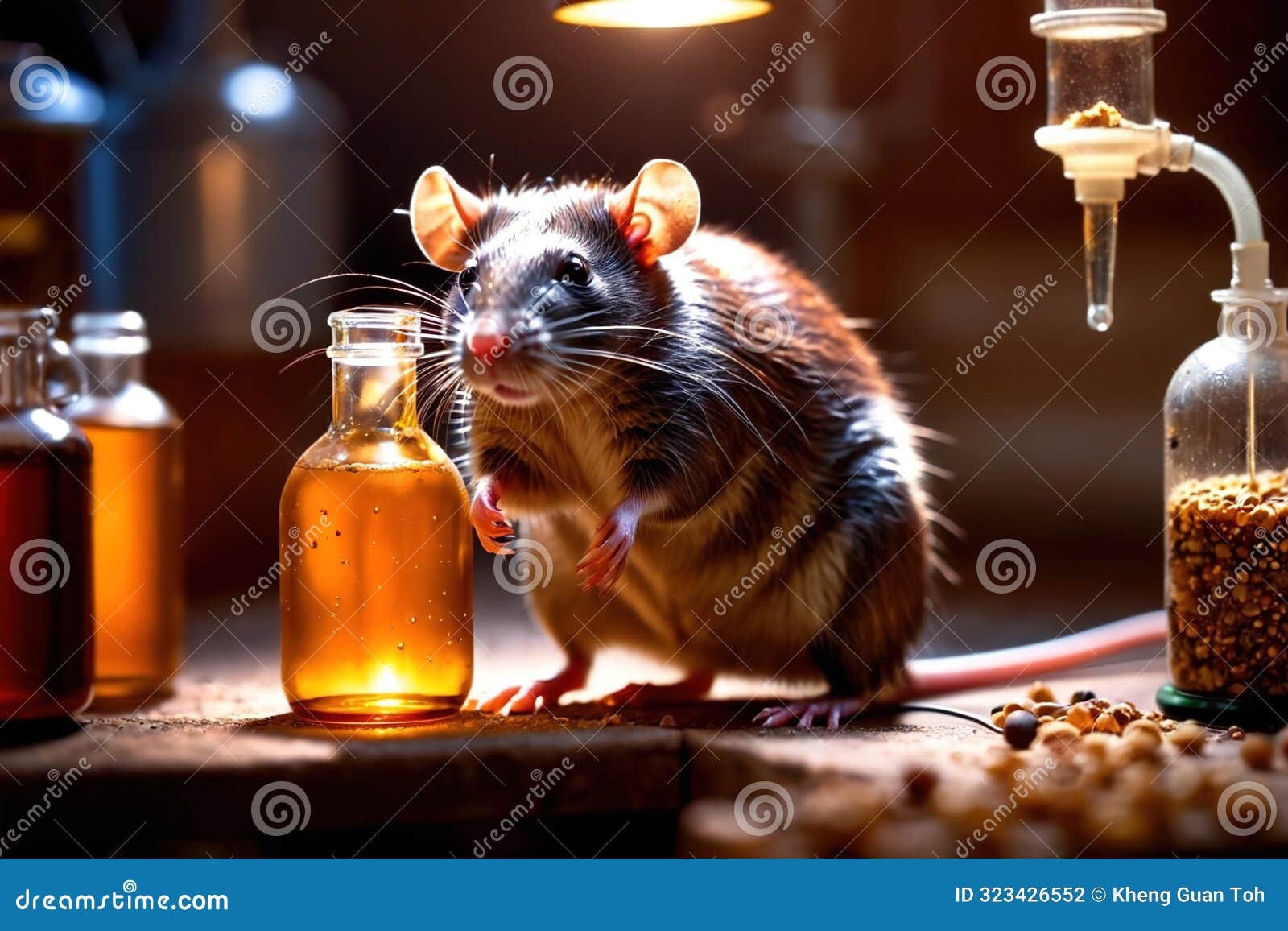 Rat in Science Laboratory, Experimental Animal Experiments, Animal
