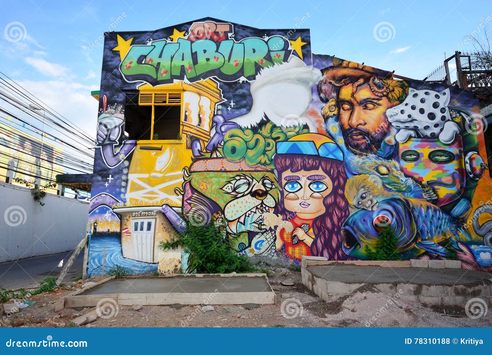 RATCHABURI, THAILAND September 16,2016 Graffiti Art on Wall