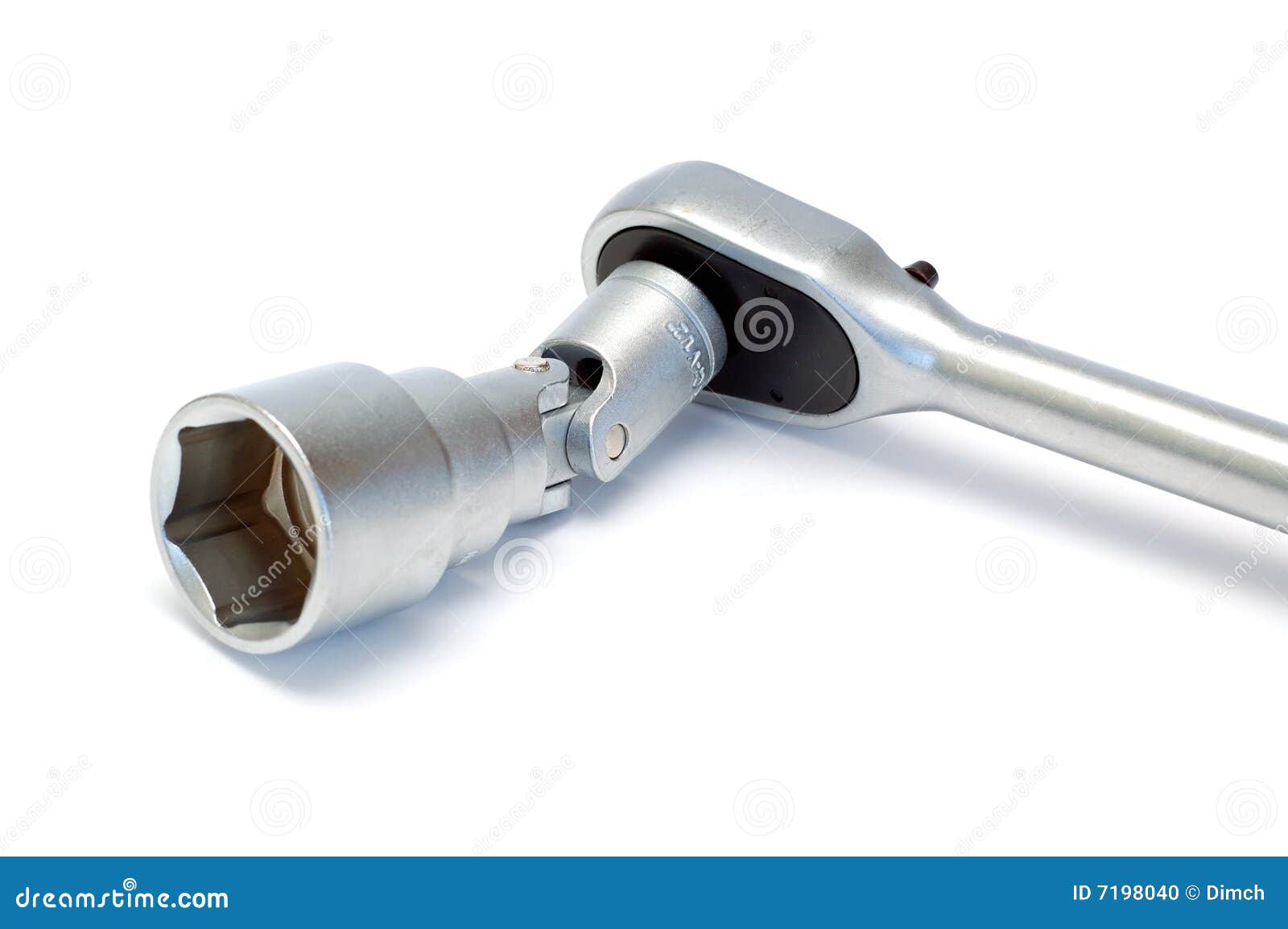 Ratchet Handle with Flank Socket and Universal Joi Stock Photo Image