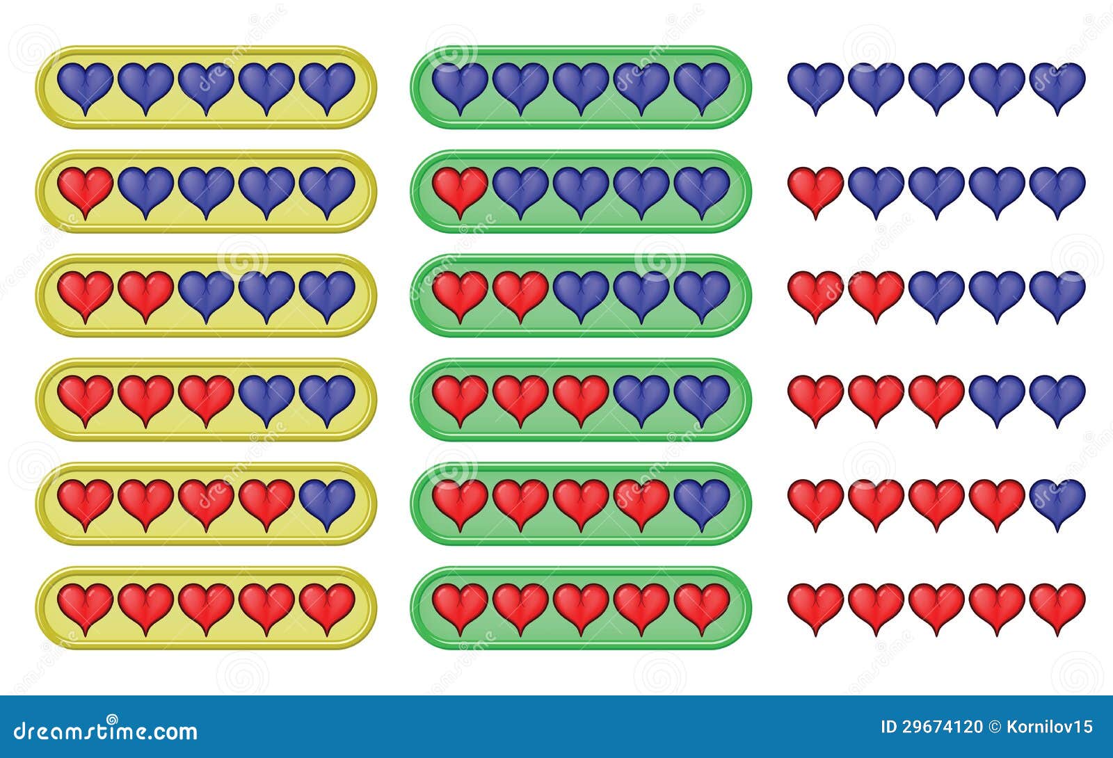 Rating hearts stock vector. Illustration of graphic, classification