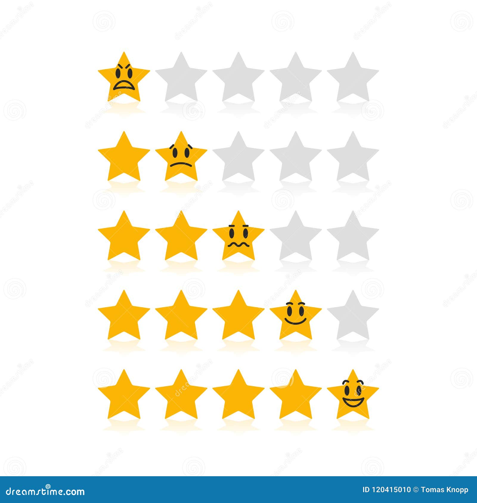 Rating Stars For Customer Satisfaction With Funny Different ...